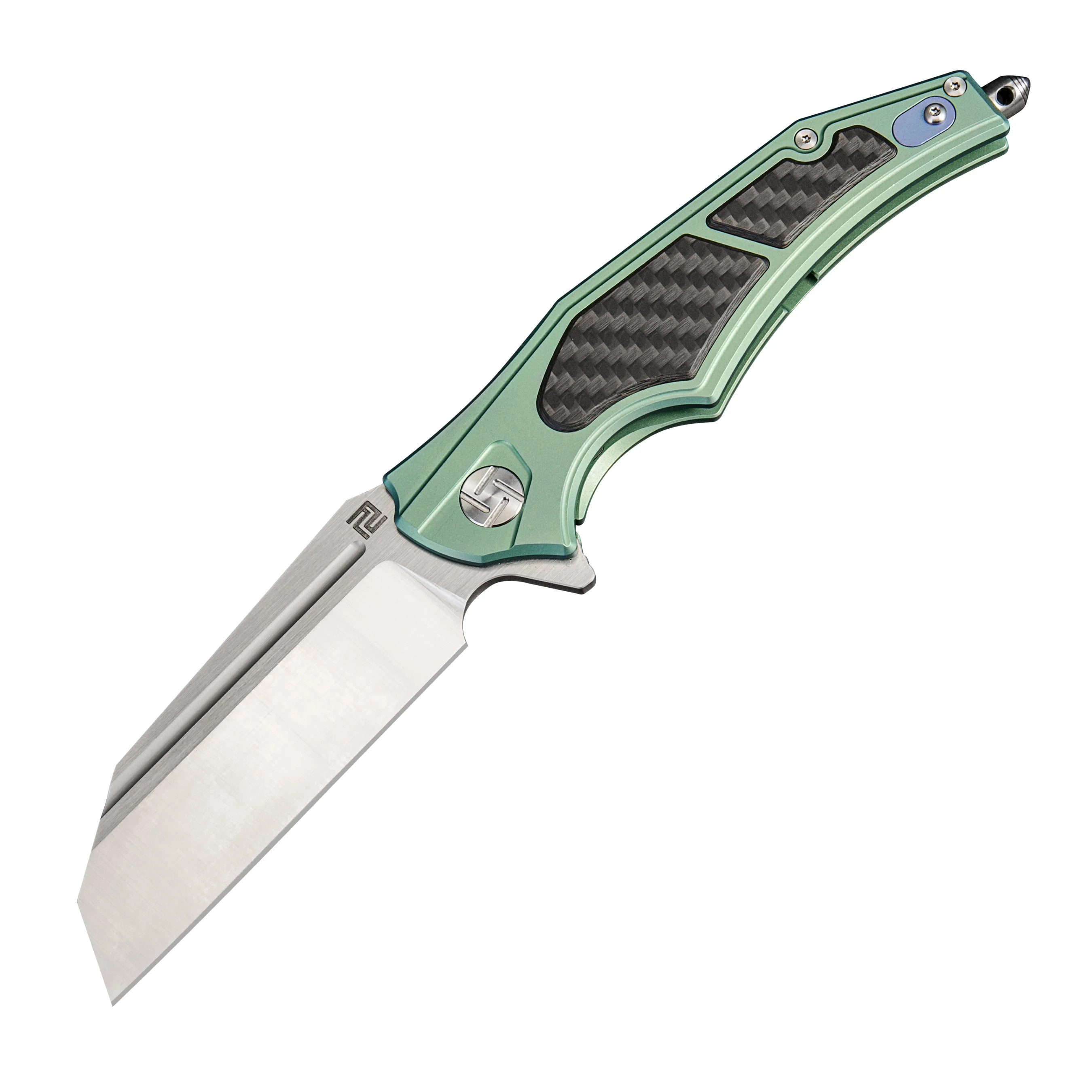 Artisan Cutlery Apache Nomad ATZ-1813G M390 Blade Titanium Handle Folding Knives - Image 9