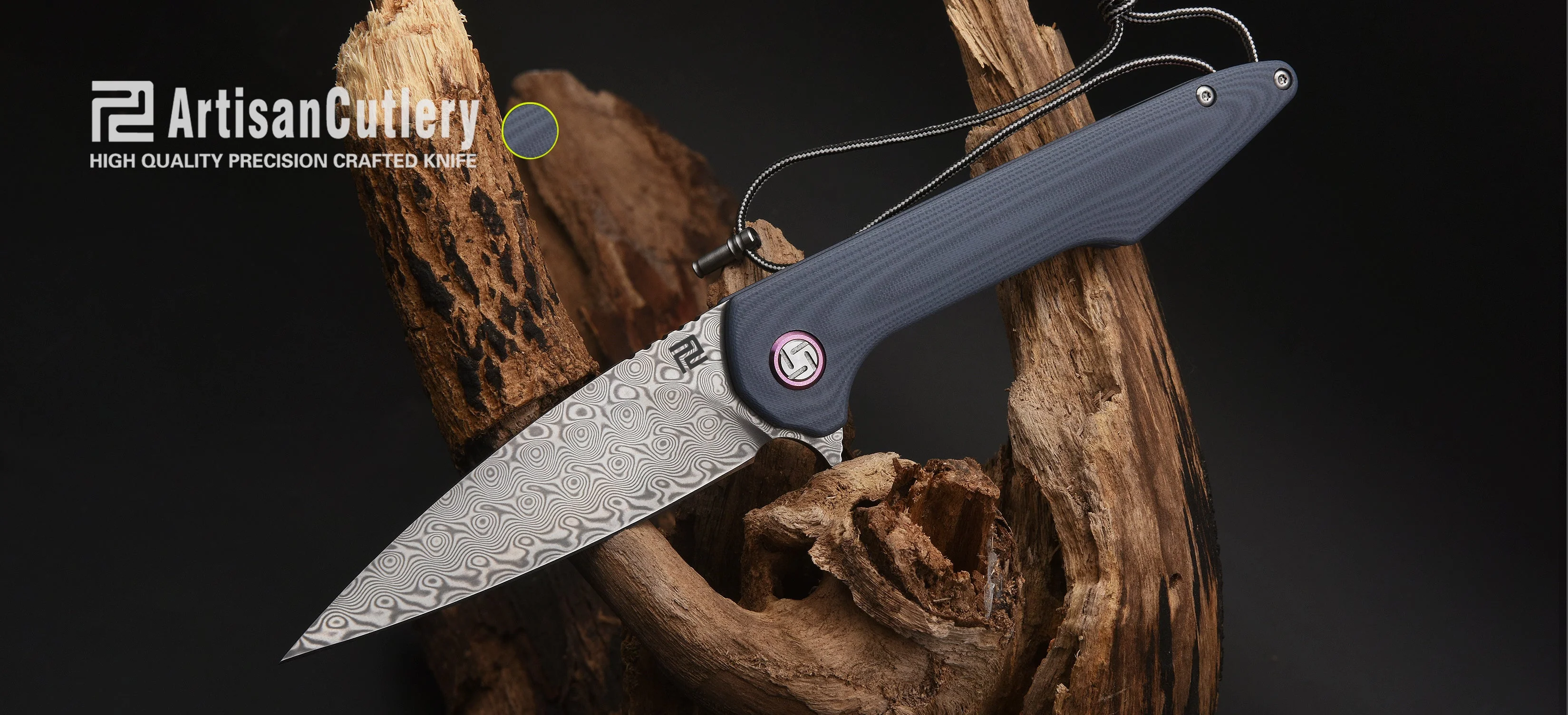 Artisan Cutlery Archaeo ATZ-1821NL Damascus Blade Carbon Fiber Handle Folding Knives - Image 4
