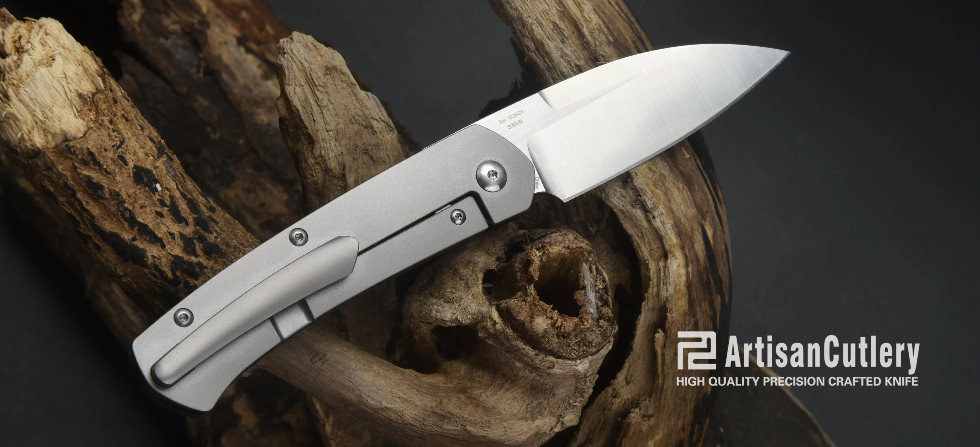 Artisan Cutlery Centauri ATZ-1839GS S35VN Blade Micarta and Titanium Handle Folding Knives - Image 3