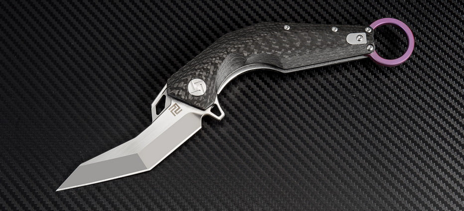 Artisan Cutlery Cobra ATZ-1811G  M390 Blade Carbon fiber Handle Folding Knives - Image 5
