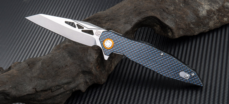 Artisan Cutlery Cygnus ATZ-1827P D2 Blade Carbon Fiber Handle Folding Knives - Image 2