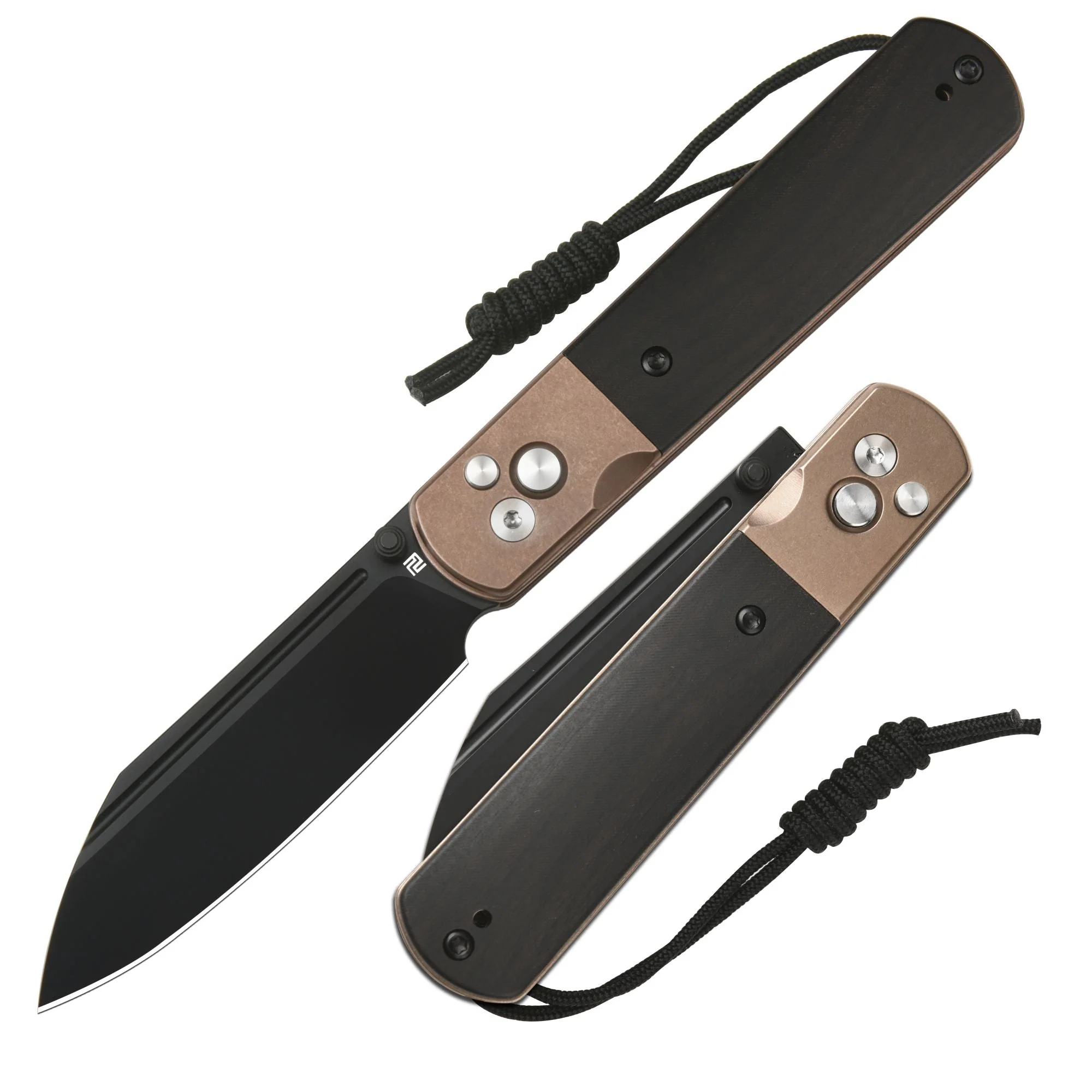 Artisan Cutlery Holm 1875P AR-RPM9 Steel Blade G10 Handle Folding Knives - Rose Gold PVD Steel+Ebony Inlay+Rose Gold PVD Steel Liner (1875P-BRG) - Image 3