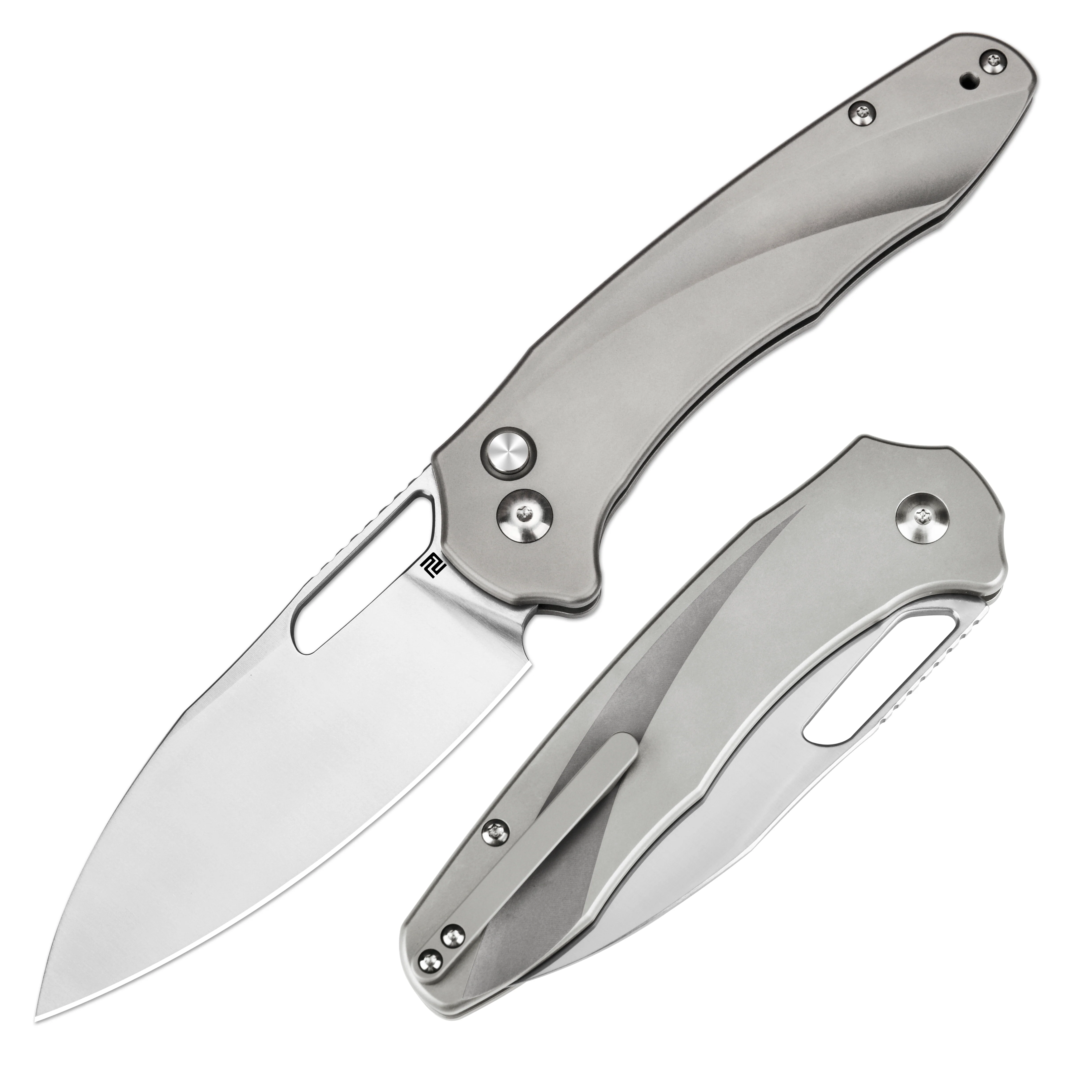Artisan Cutlery Ornis 1865G CPM S90V Blade Titanium Handle Folding Knives - Image 11