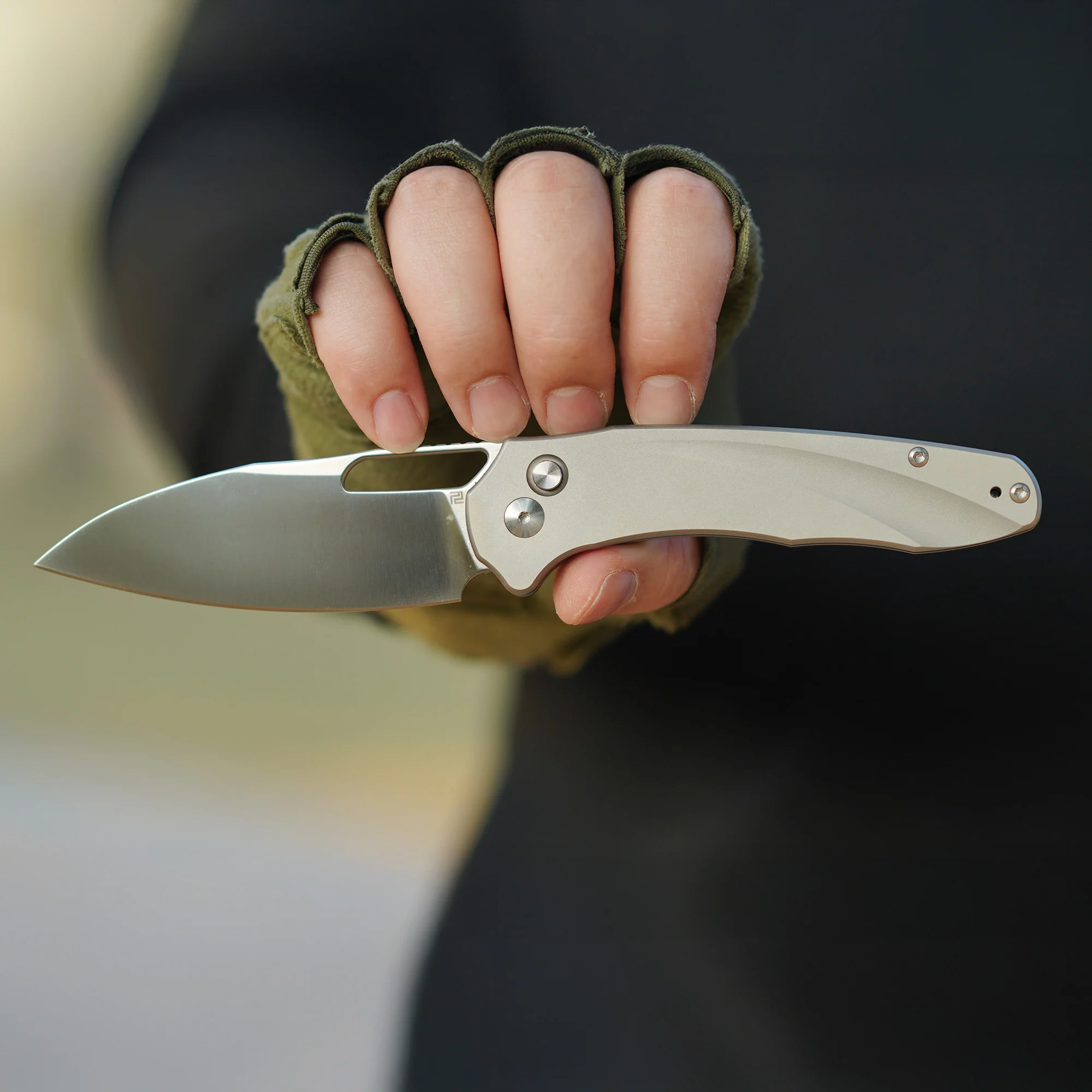 Artisan Cutlery Ornis 1865G CPM S90V Blade Titanium Handle Folding Knives - Image 4