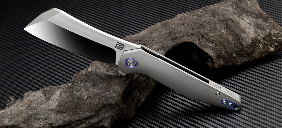 Artisan Cutlery Osprey ATZ-1803G S35VN Blade Titanium TC4 Handle Folding Knives - Image 2