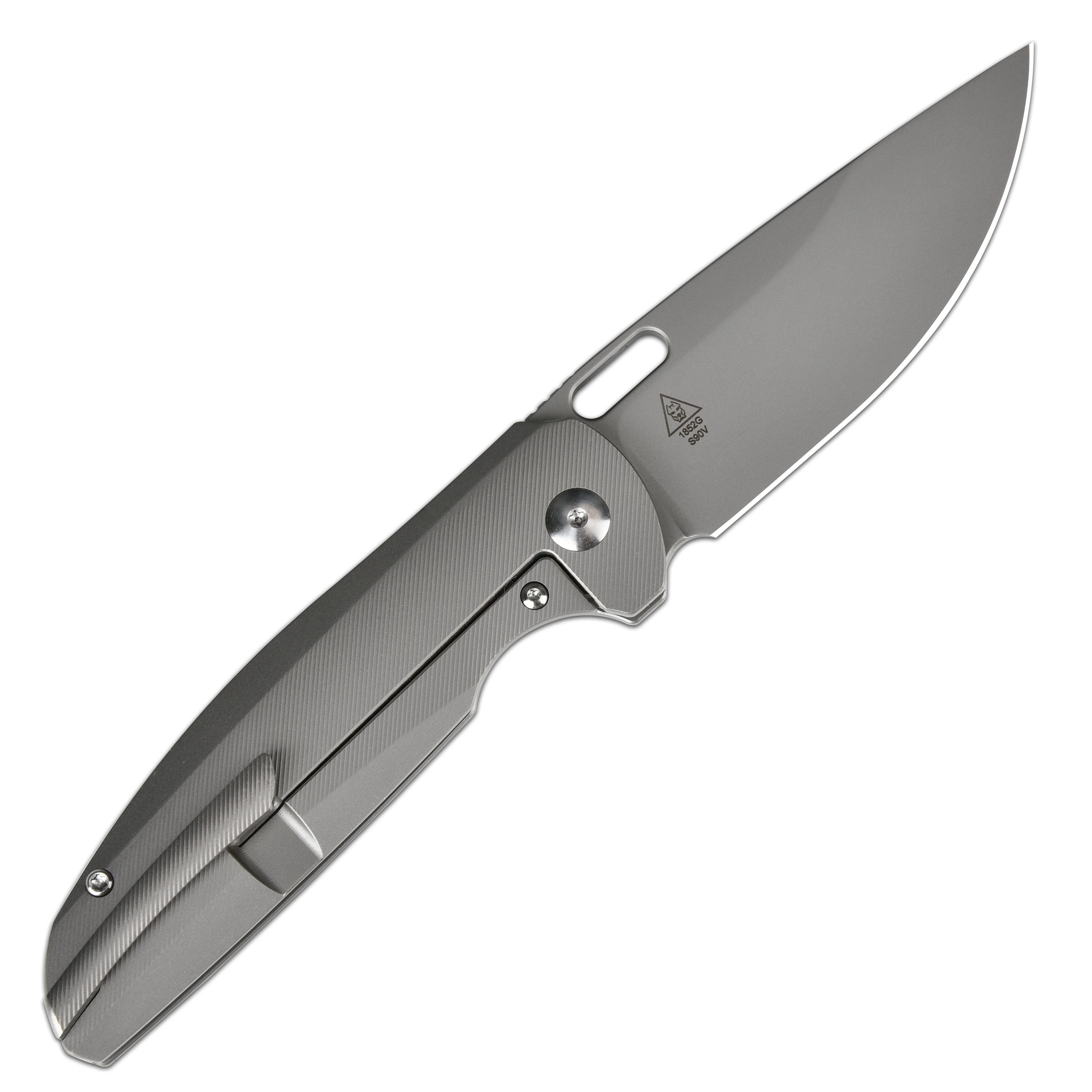 Artisan Cutlery Satyr ATZ-1852G-BGY S90V Blade Titanium Handle Folding Knives - Image 5