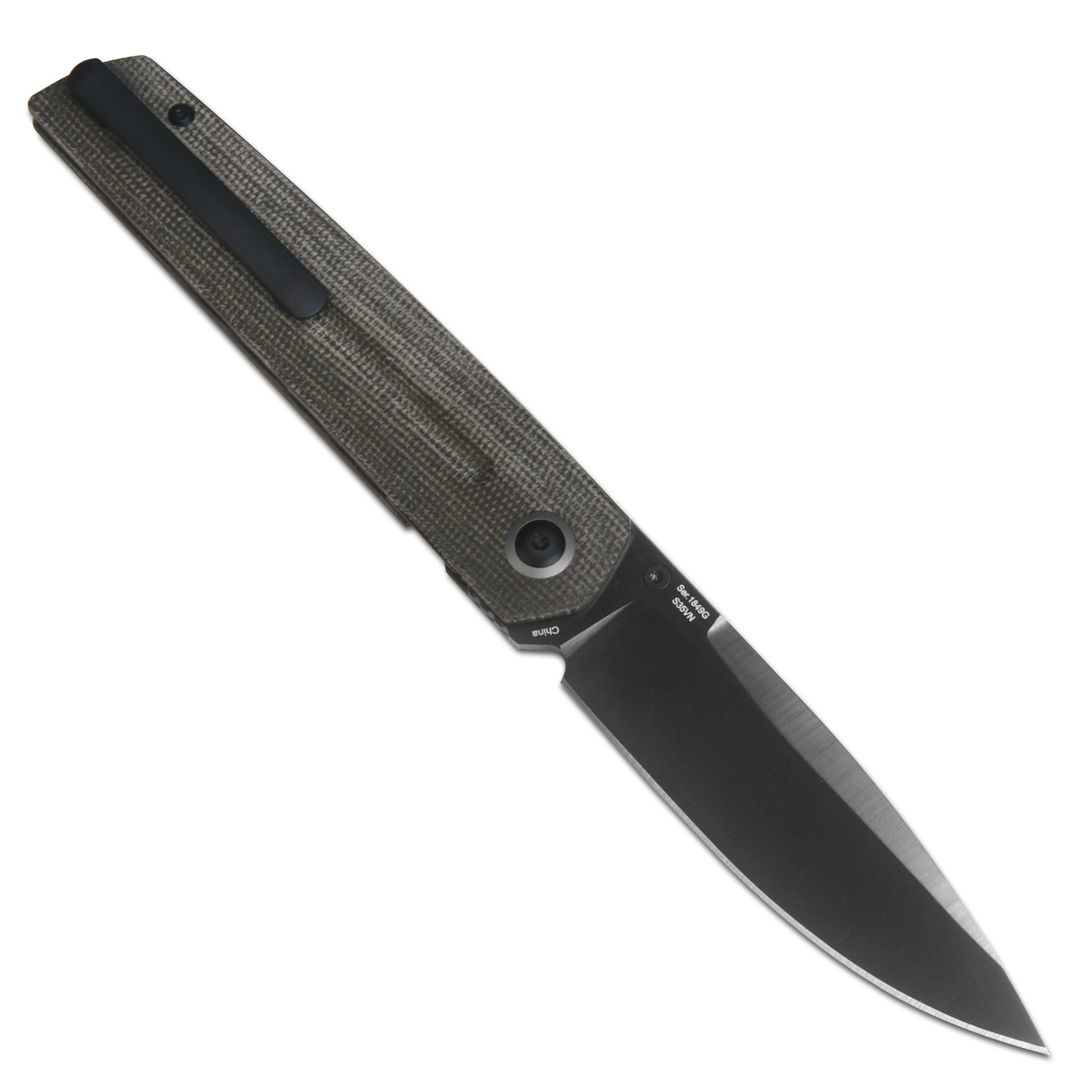 Artisan Cutlery Sirius 1849P-DODG S35VN Black DLC Coated Blade Micarta Handle Folding Knives - Image 5
