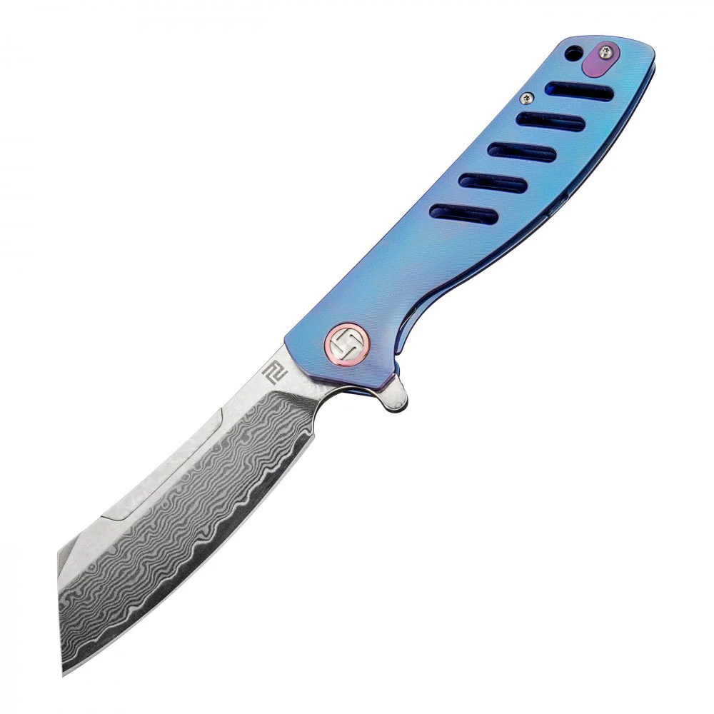 Artisan Cutlery Tomahawk ATZ-1815GD Damascus Blade Titanium Handle Folding Knives - Image 5