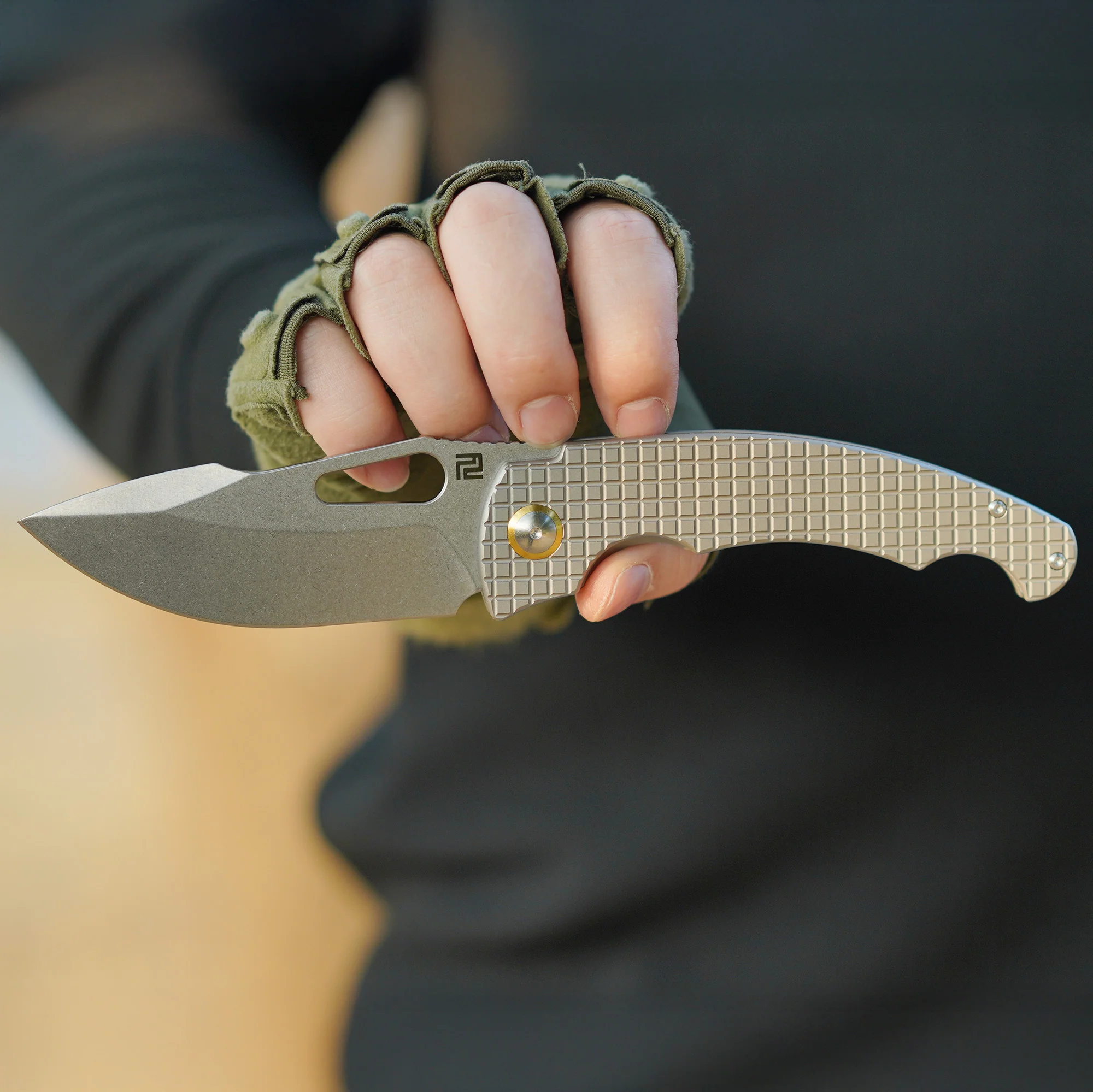 Artisan Cutlery Xcellerator ATZ-1860G CPM S90V Blade Titanium Handle Folding Knives - Image 7