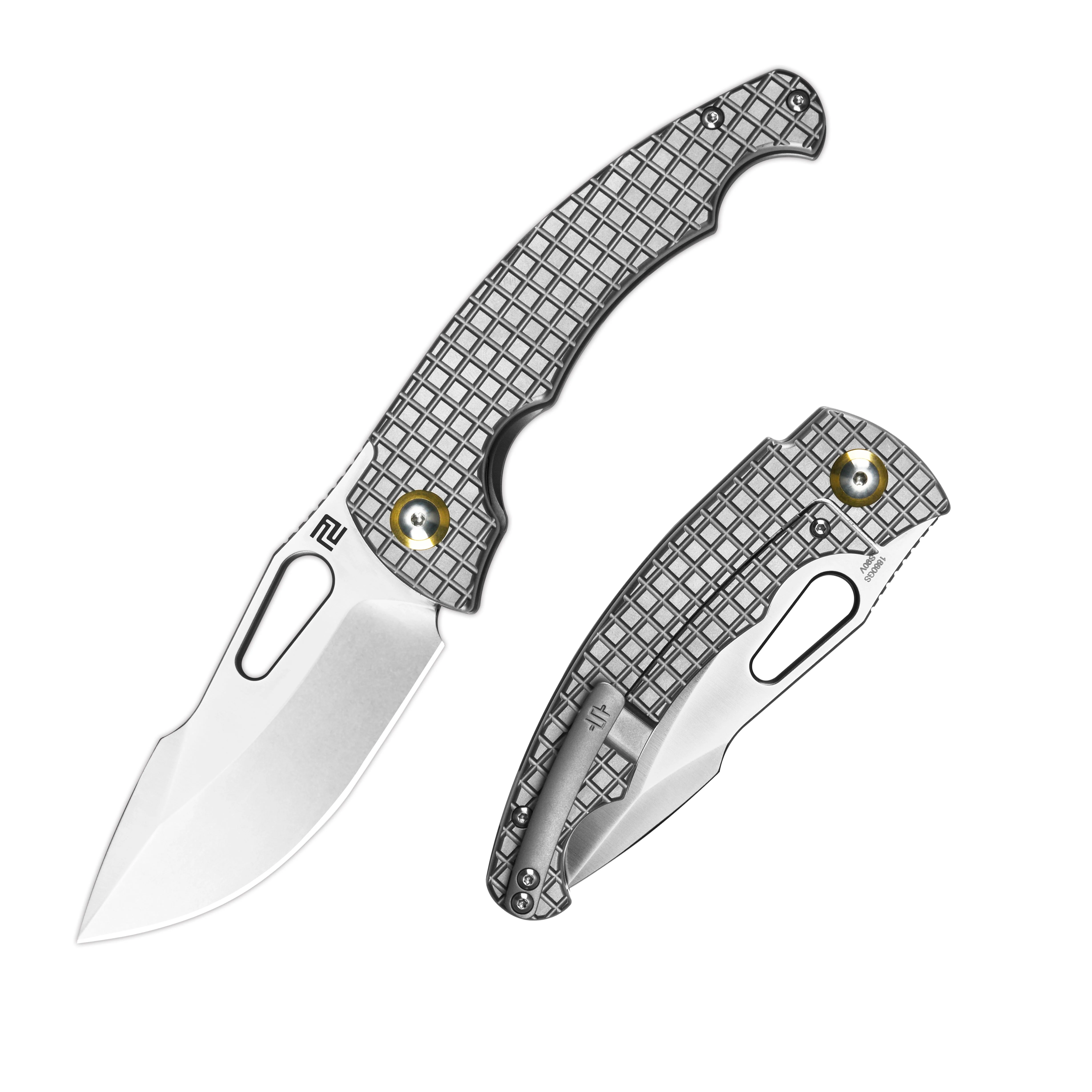 Artisan Cutlery Mini Xcellerator ATZ-1860GS CPM S90V Blade Titanium Handle Folding Knives - Image 3