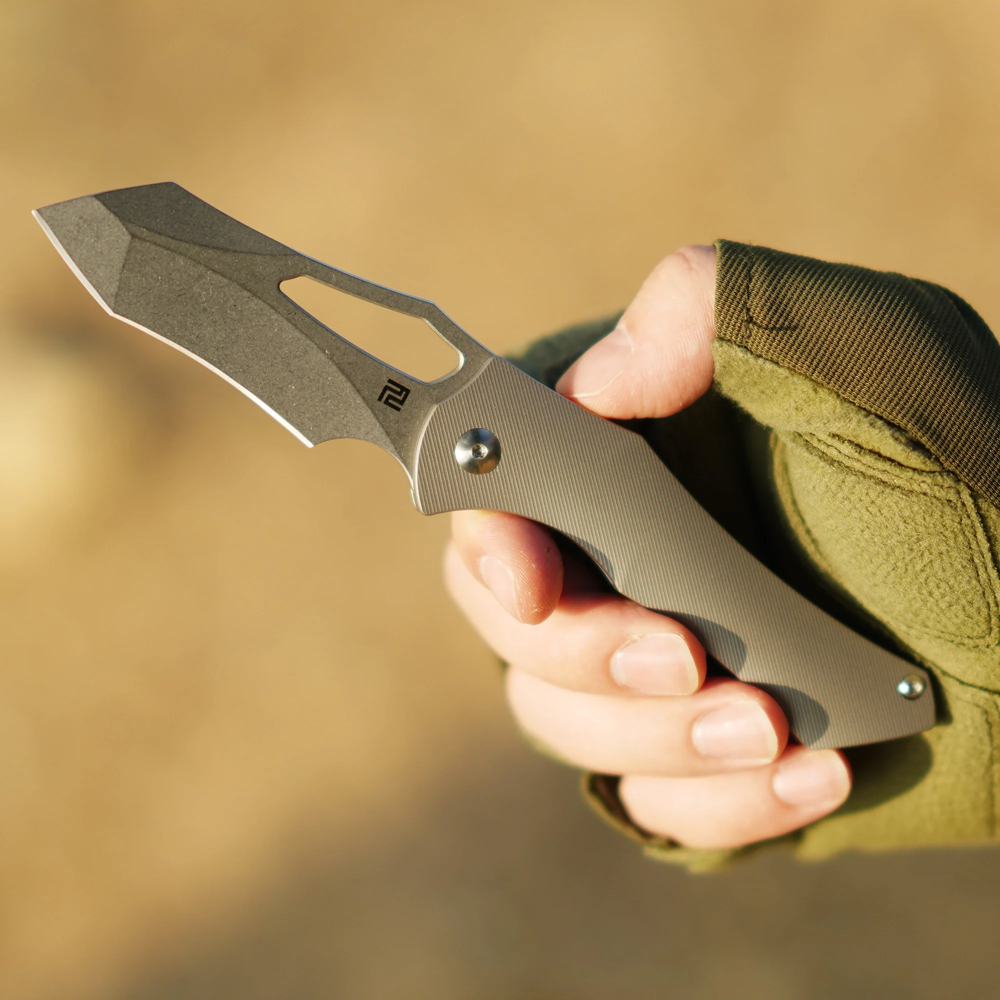 ArtisanCutlery Baskin 1853G S90V Blade Titanium Handle Folding Knives - Image 4