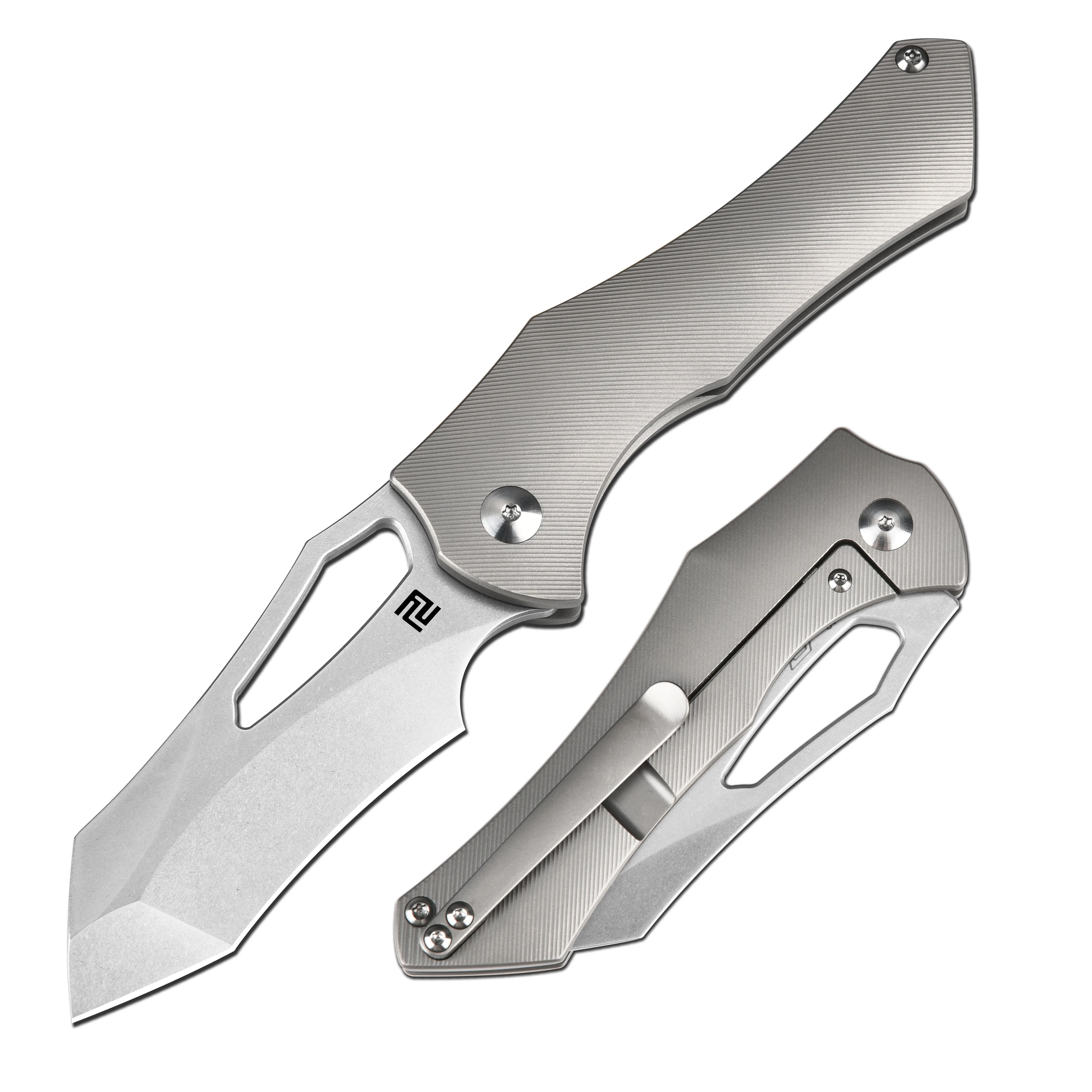 ArtisanCutlery Baskin 1853G S90V Blade Titanium Handle Folding Knives - Image 8