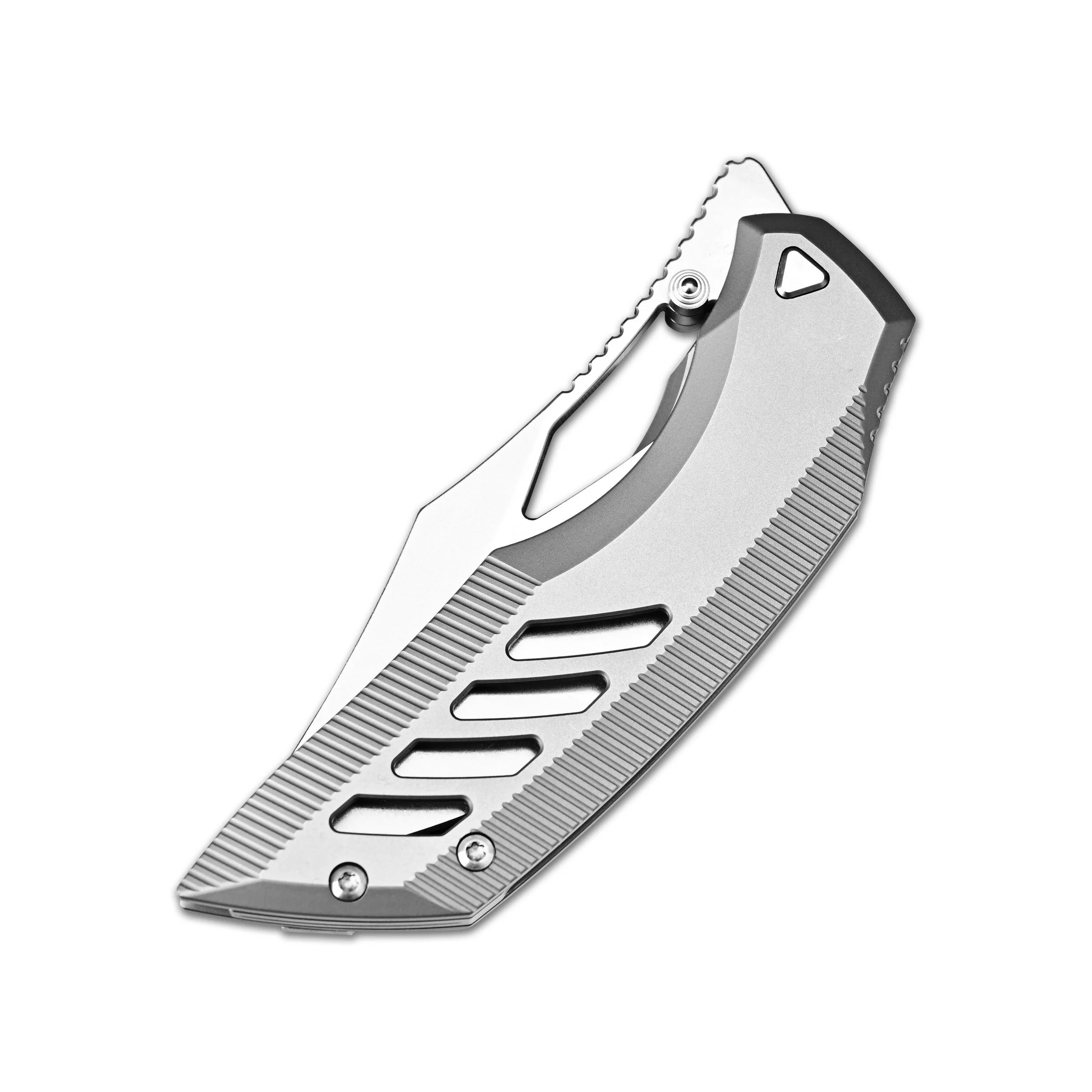 Artisan Cutlery Dark Wing Thumb Hole & Front Flipper Frame Lock EDC Knife Titanium Handle(3.63'' S35VN Stone Wash Blade ) 1887G-GY - Image 15