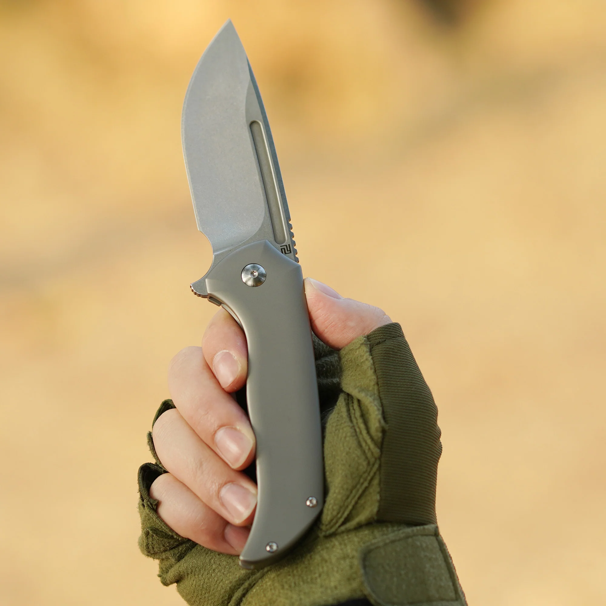 ArtisanCutlery Trux ATZ-1861G S35VN Blade Titanium Handle Folding Knives - Image 3