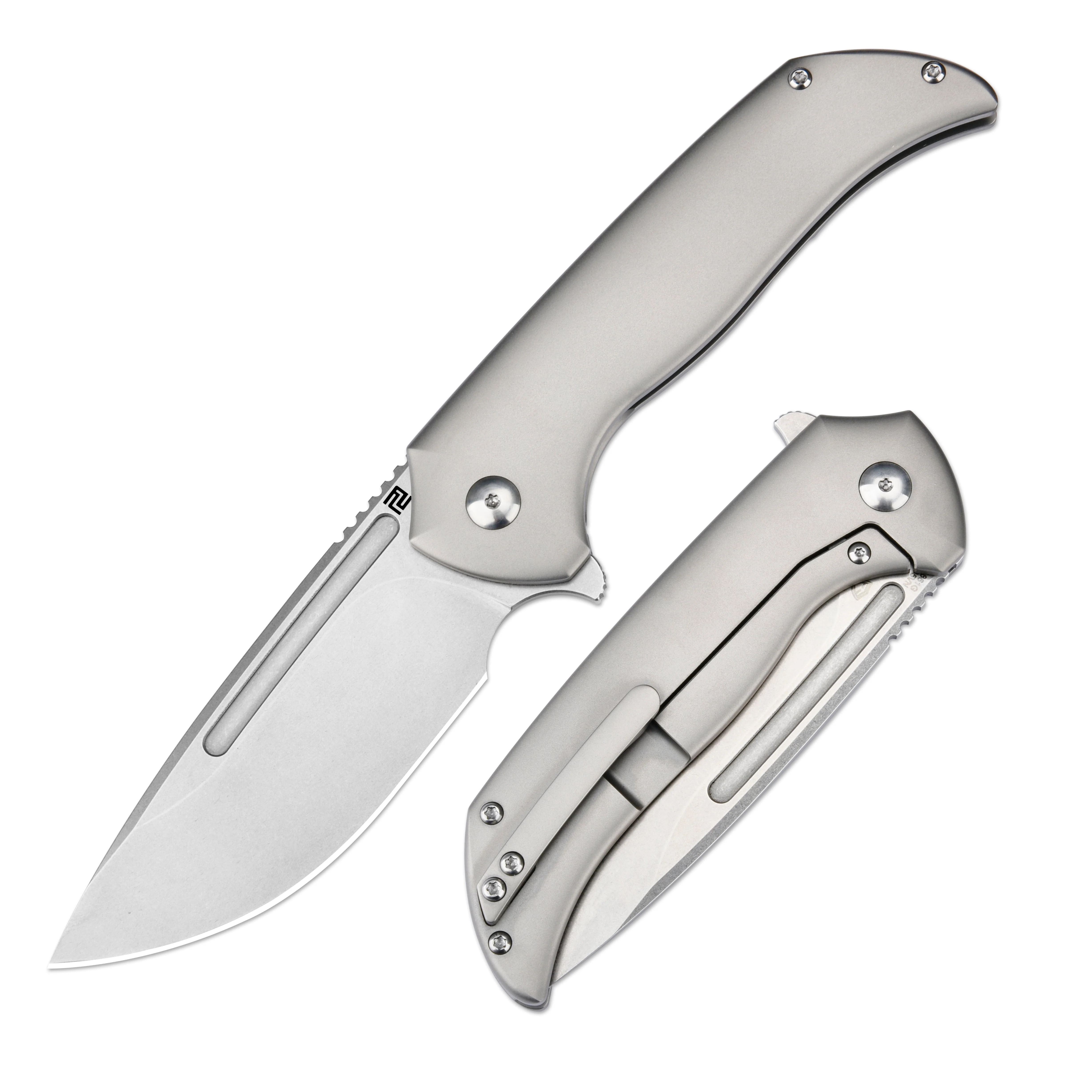 ArtisanCutlery Trux ATZ-1861G S35VN Blade Titanium Handle Folding Knives - Image 8