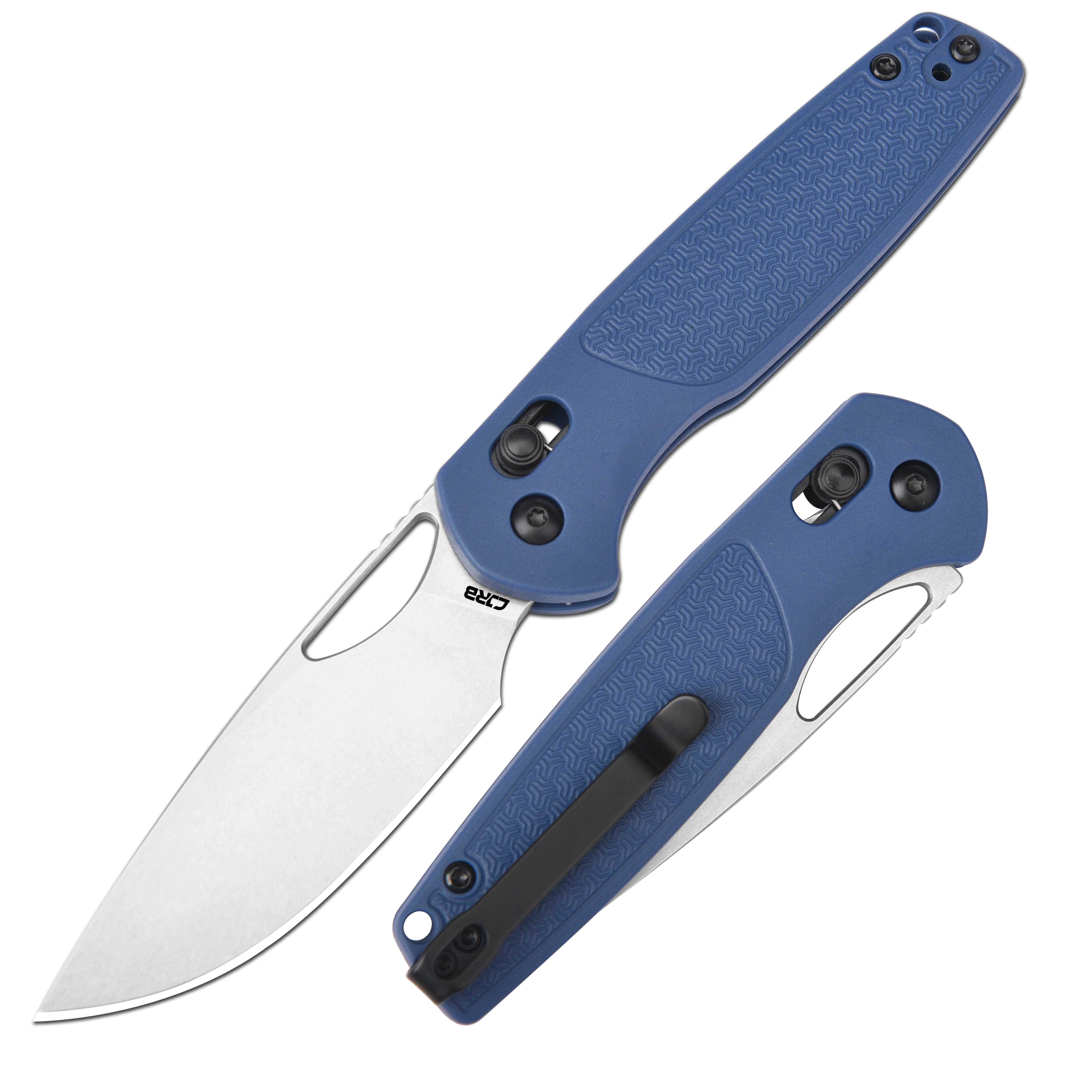 CJRB Acacia J1952 AR-RPM9 Blade Steel FRN Handle Folding Knives - Stone Wash Blade/Blue FRN Handle (J1952-BU) - Image 7