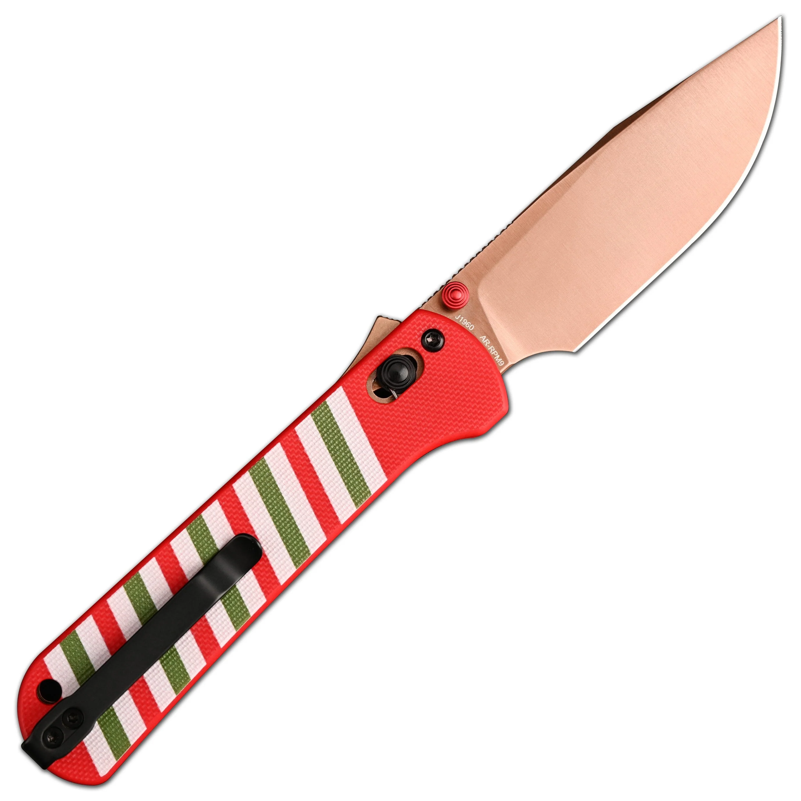 CJRB Bolt J1960 AR-RPM9 Steel Blade G10 Handle Folding Knives (Holiday Exclusive) - All Wraped Up (J1960M-RE) - Image 5