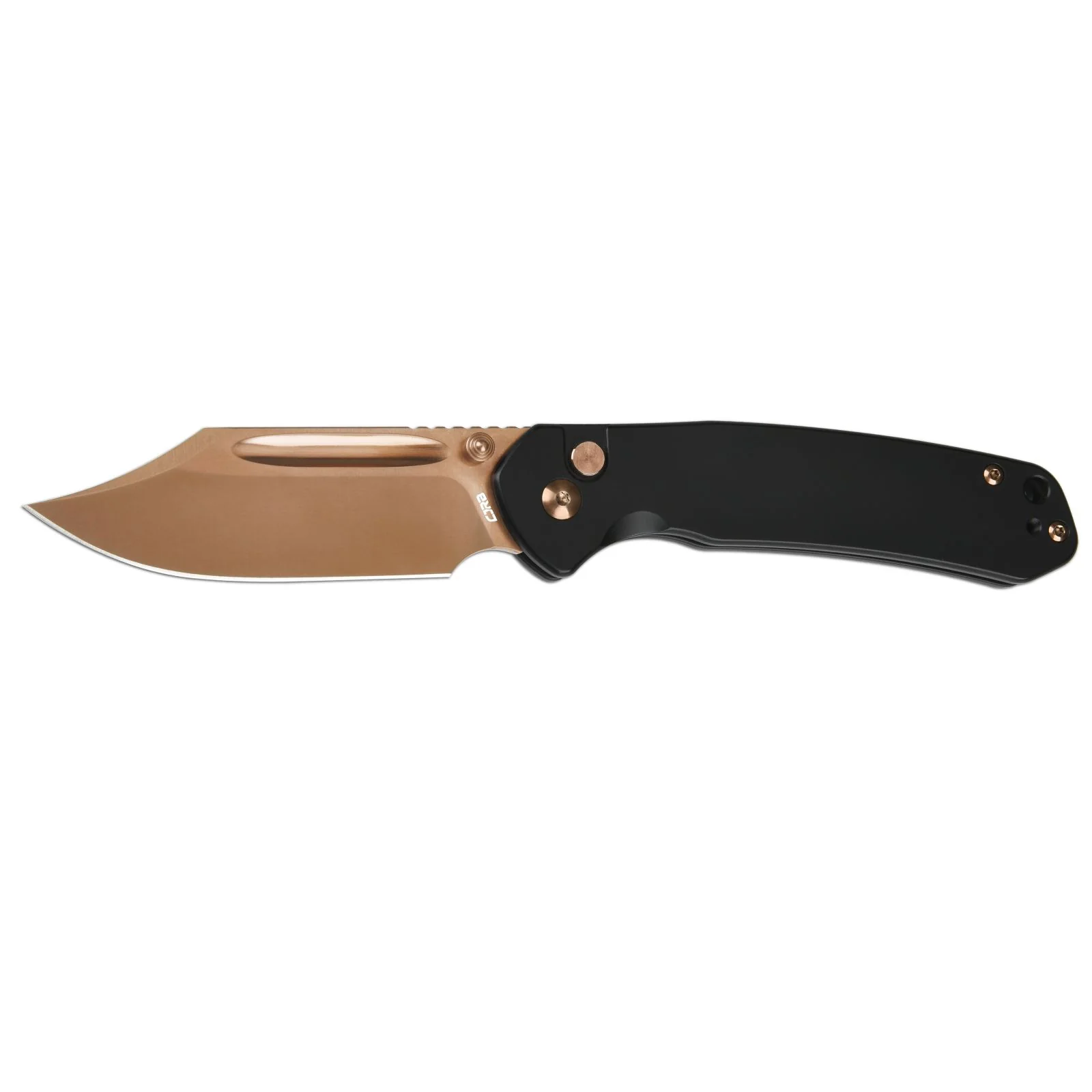 CJRB Bowie Pyrite J1942 AR-RPM9 Steel Rose Gold Blade Steel Handle Folding Knives - Image 9