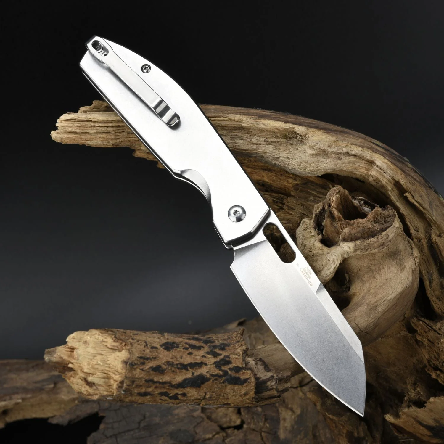 CJRB Ekko J1929 Button Lock AR-RPM9 Steel Blade Folding Knives - Stone Wash Steel (J1929B-ST) - Image 3