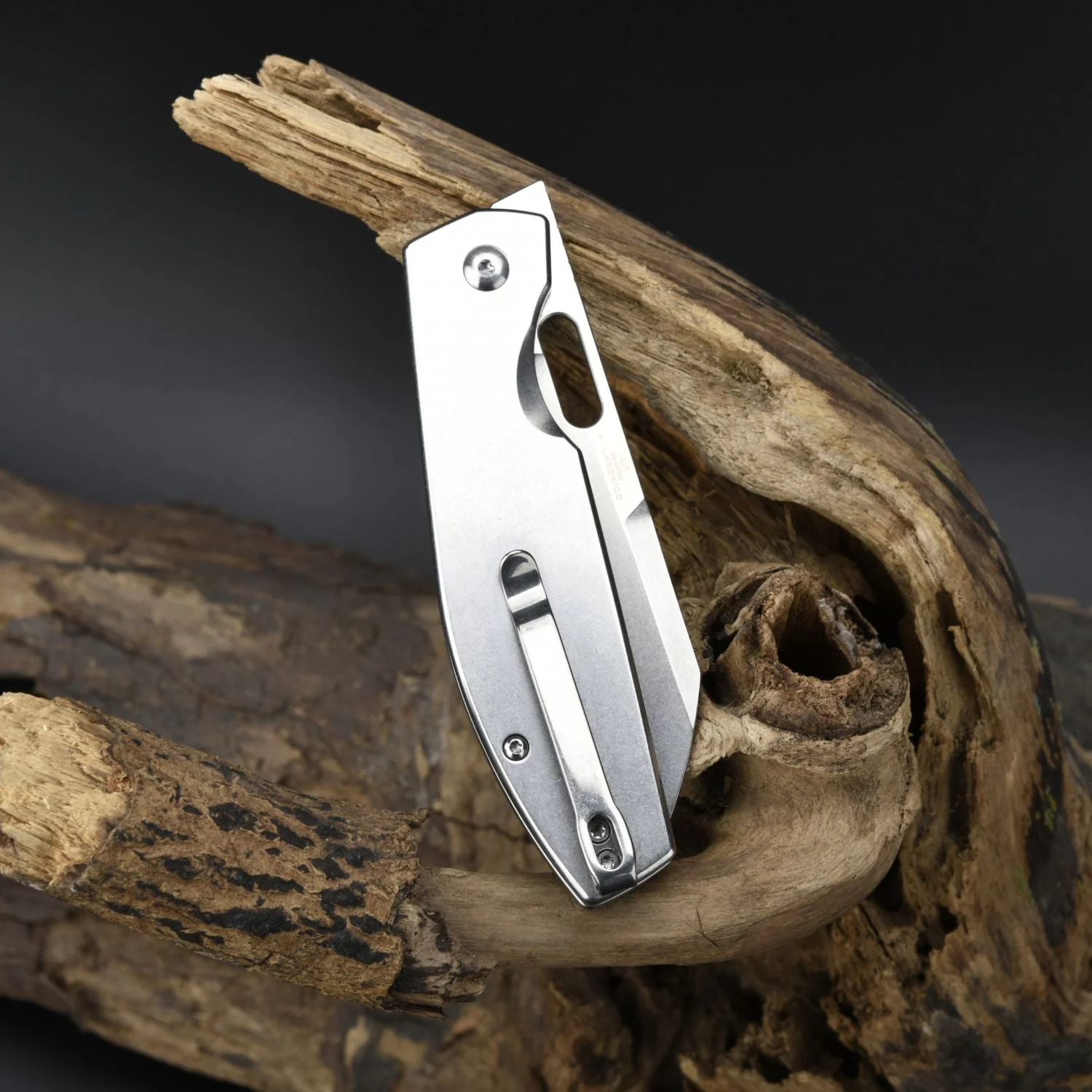 CJRB Ekko J1929 Button Lock AR-RPM9 Steel Blade Folding Knives - Stone Wash Steel (J1929B-ST) - Image 4