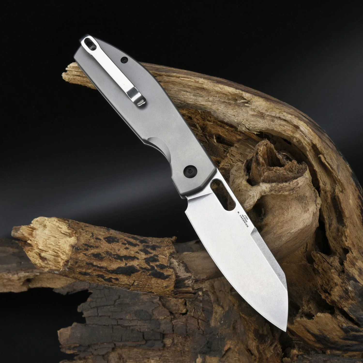 CJRB Ekko J1929BT Button Lock AR-RPM9 Steel Blade Titanium Handle Folding Knives - Image 3