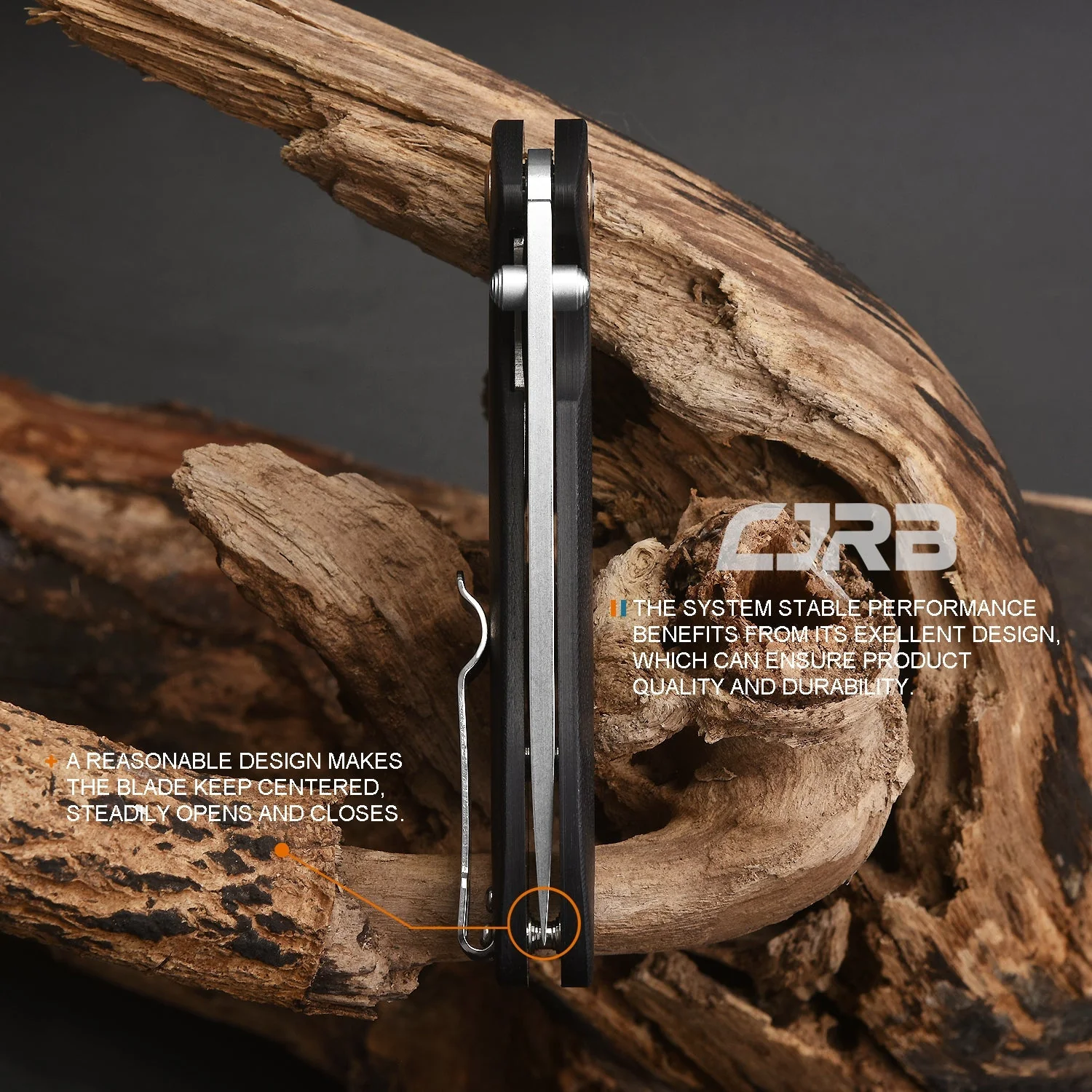 CJRB Feldspar J1912 AR-RPM9 Blade G10(Contoured & Cnc Pattern Texture) Handle Folding Knives - Black (J1912-BKC) - Image 7