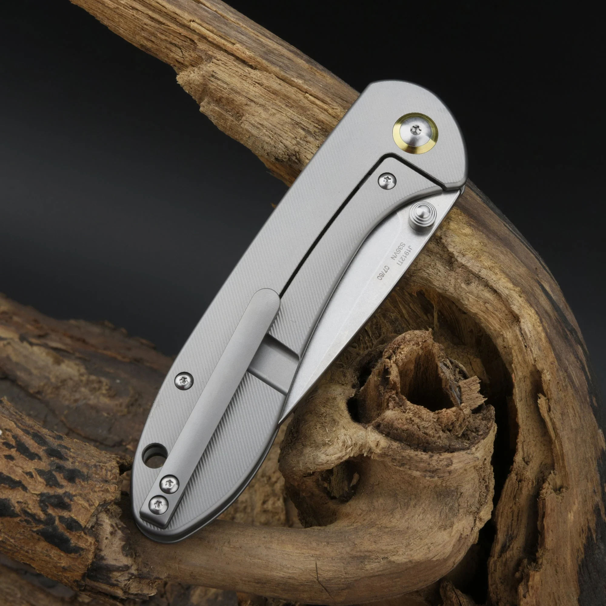 CJRB Feldspar J1912TI-GY S35VN Blade Titanium Handle Folding Knives(Limited Edition) - Image 3