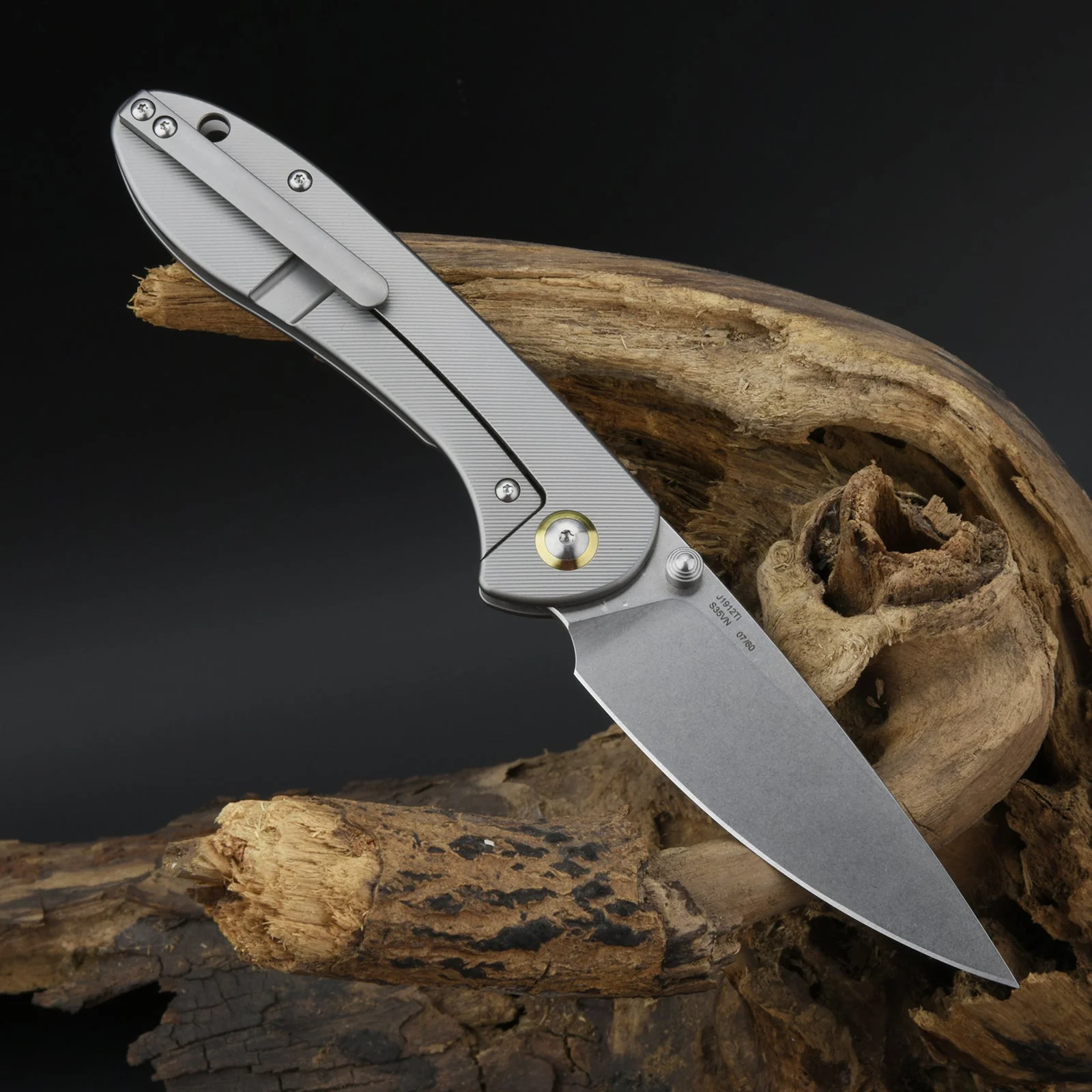 CJRB Feldspar J1912TI-GY S35VN Blade Titanium Handle Folding Knives(Limited Edition) - Image 4