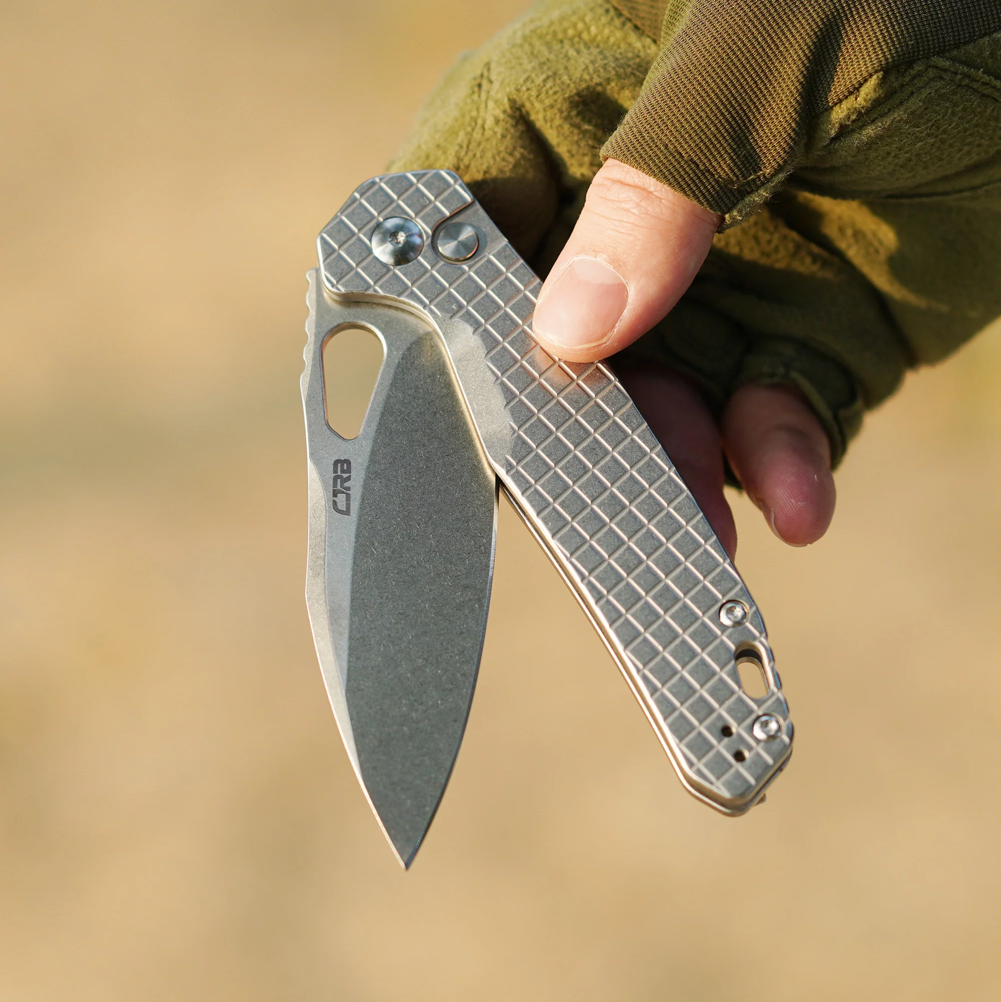 CJRB Frack J1931 AR-RPM9 Steel Blade Steel(Frag pattern) Handle Folding Knives - Stone Wash (J1931-FST) - Image 4