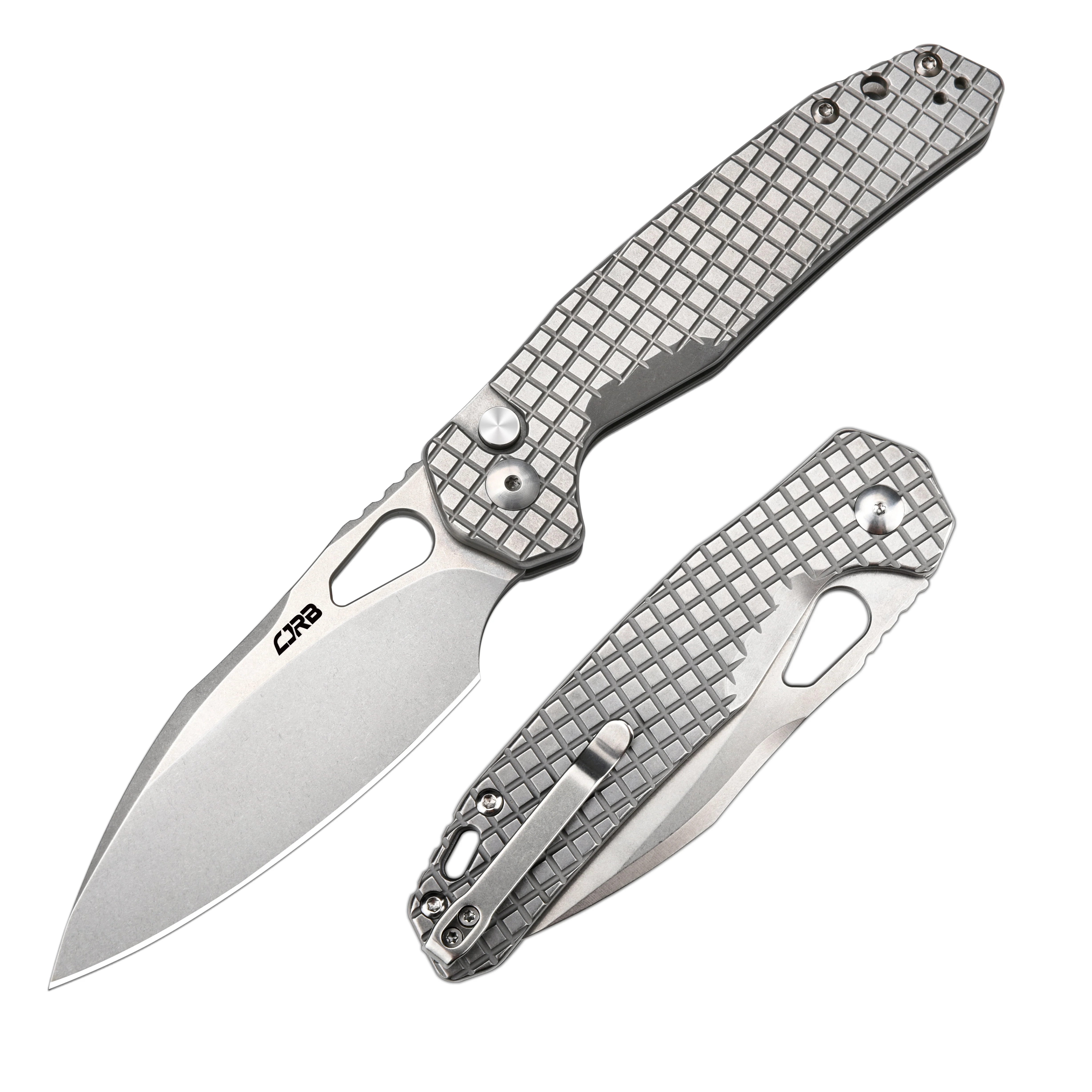 CJRB Frack J1931 AR-RPM9 Steel Blade Steel(Frag pattern) Handle Folding Knives - Stone Wash (J1931-FST) - Image 7