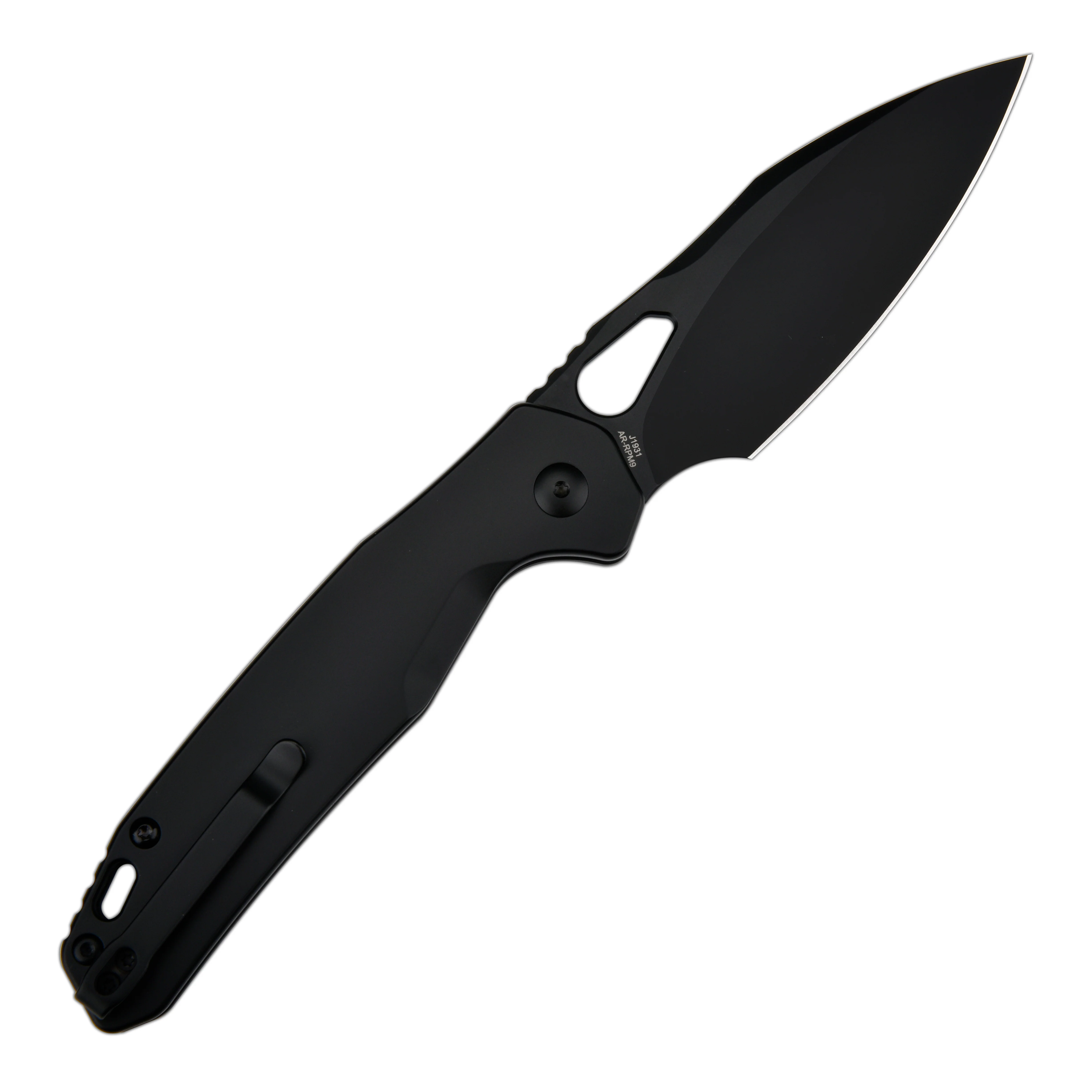 CJRB Frack J1931 AR-RPM9 Steel Blade Steel Handle Folding Knives - Black PVD (J1931-BST) - Image 3