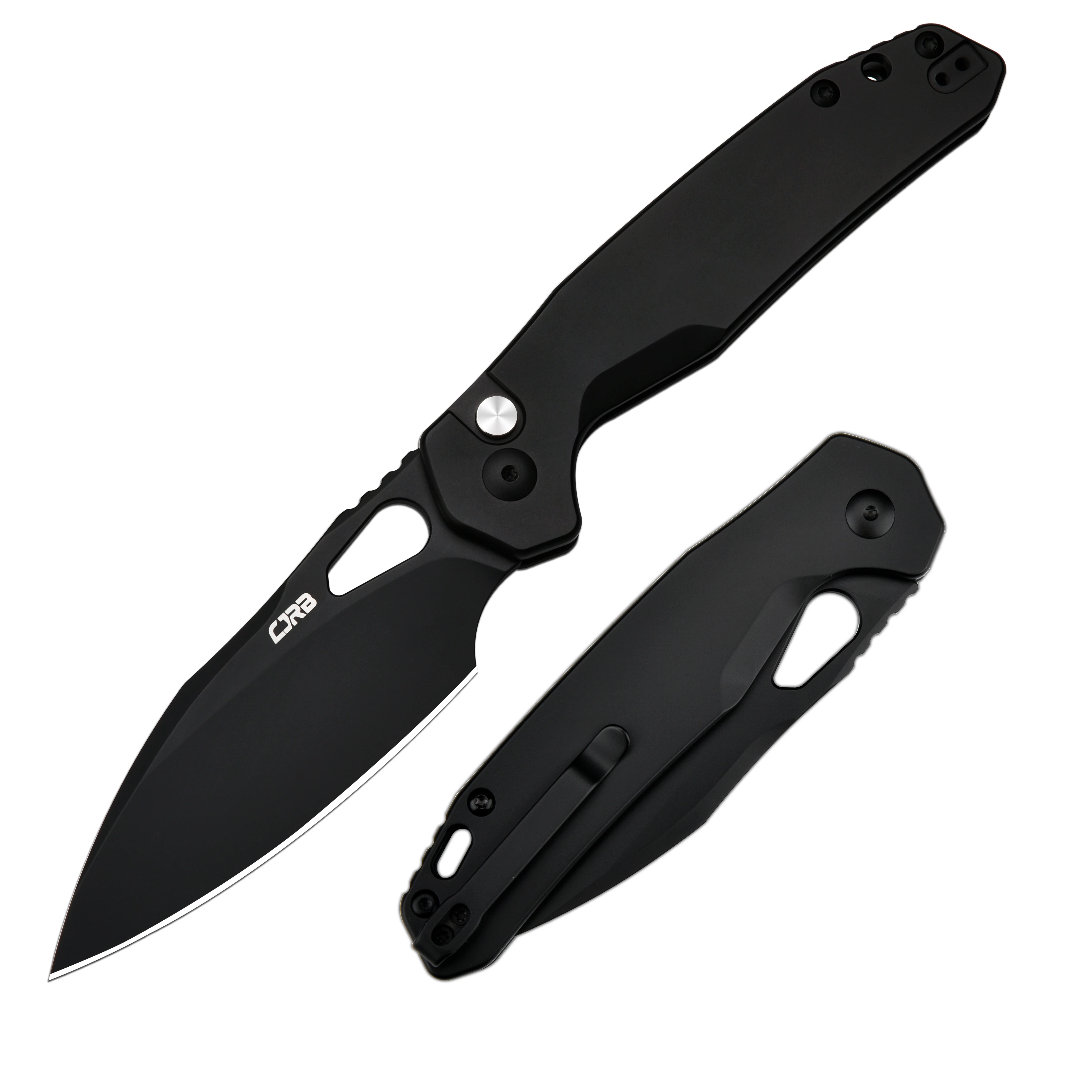 CJRB Frack J1931 AR-RPM9 Steel Blade Steel Handle Folding Knives - Black PVD (J1931-BST) - Image 4
