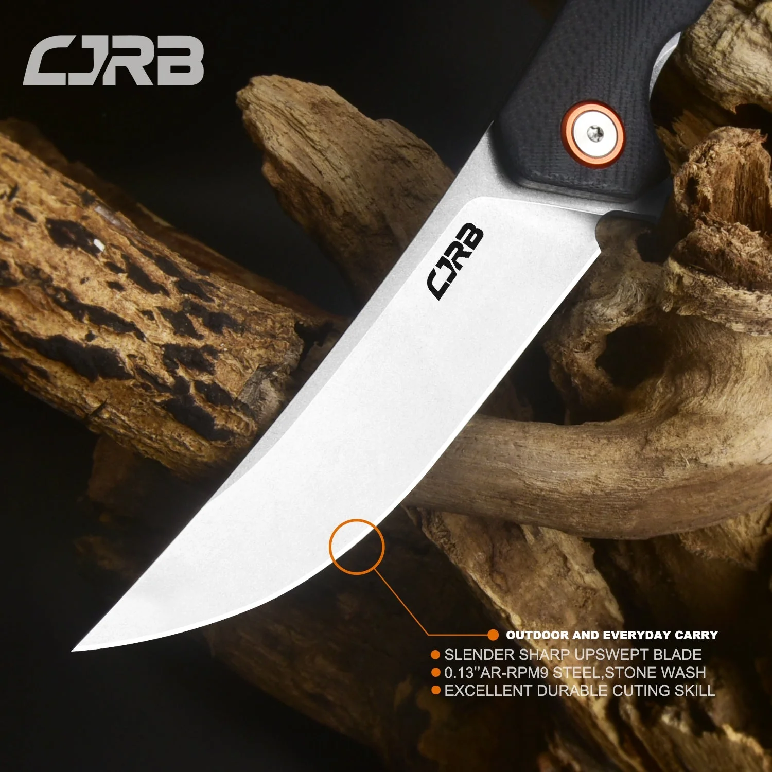 Cjrb Gobi J1906 AR-RPM9 Blade G10(Contoured & Cnc Pattern Texture) Handle Folding Knives - Black (J1906-BKC) - Image 3