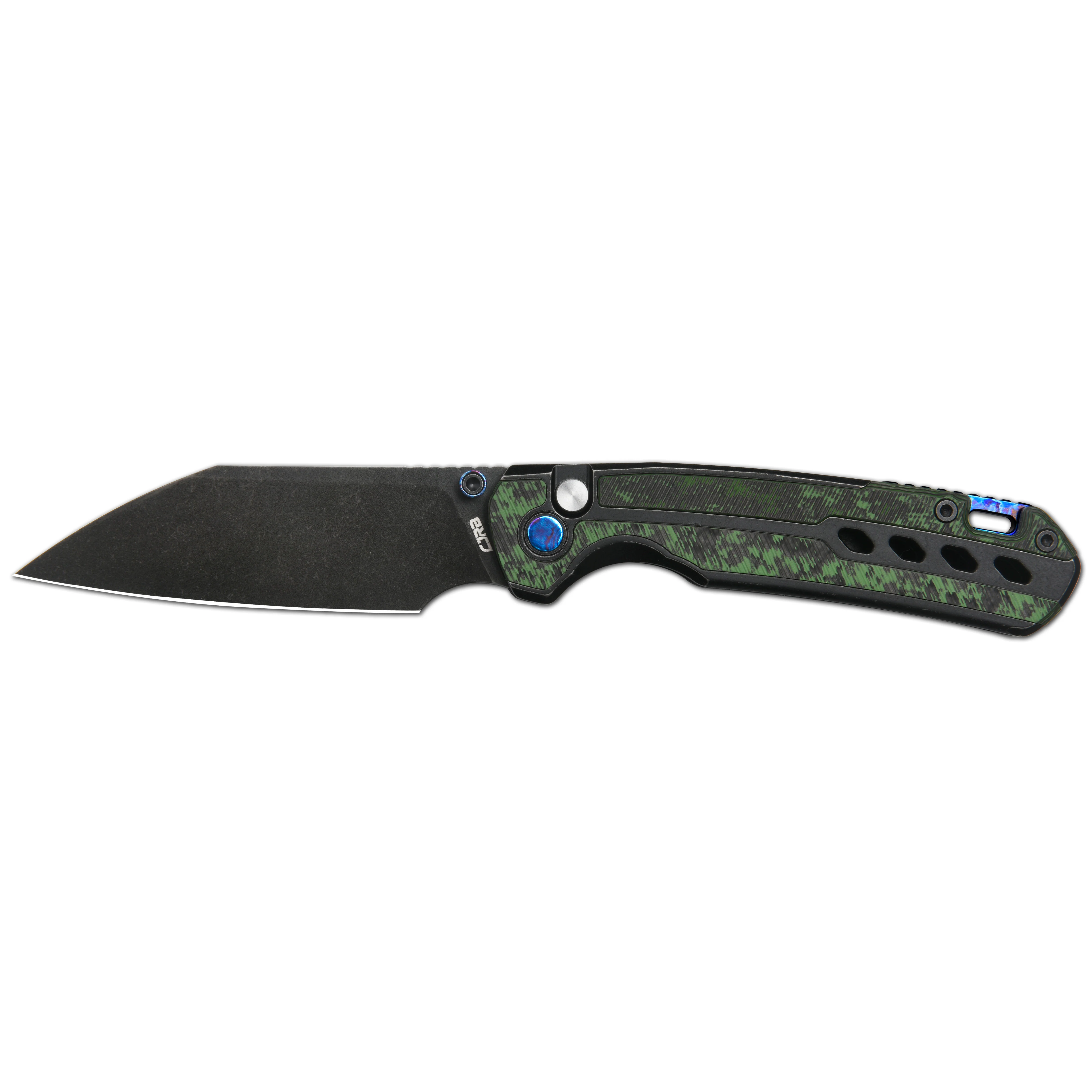 CJRB Interstellar Pyrite-Light J1945G S90V Blade Titanium and Fat Carbon Inlay Handle Folding Knives(Limited edition) - Black (J1945G-BJWCF) - Image 14