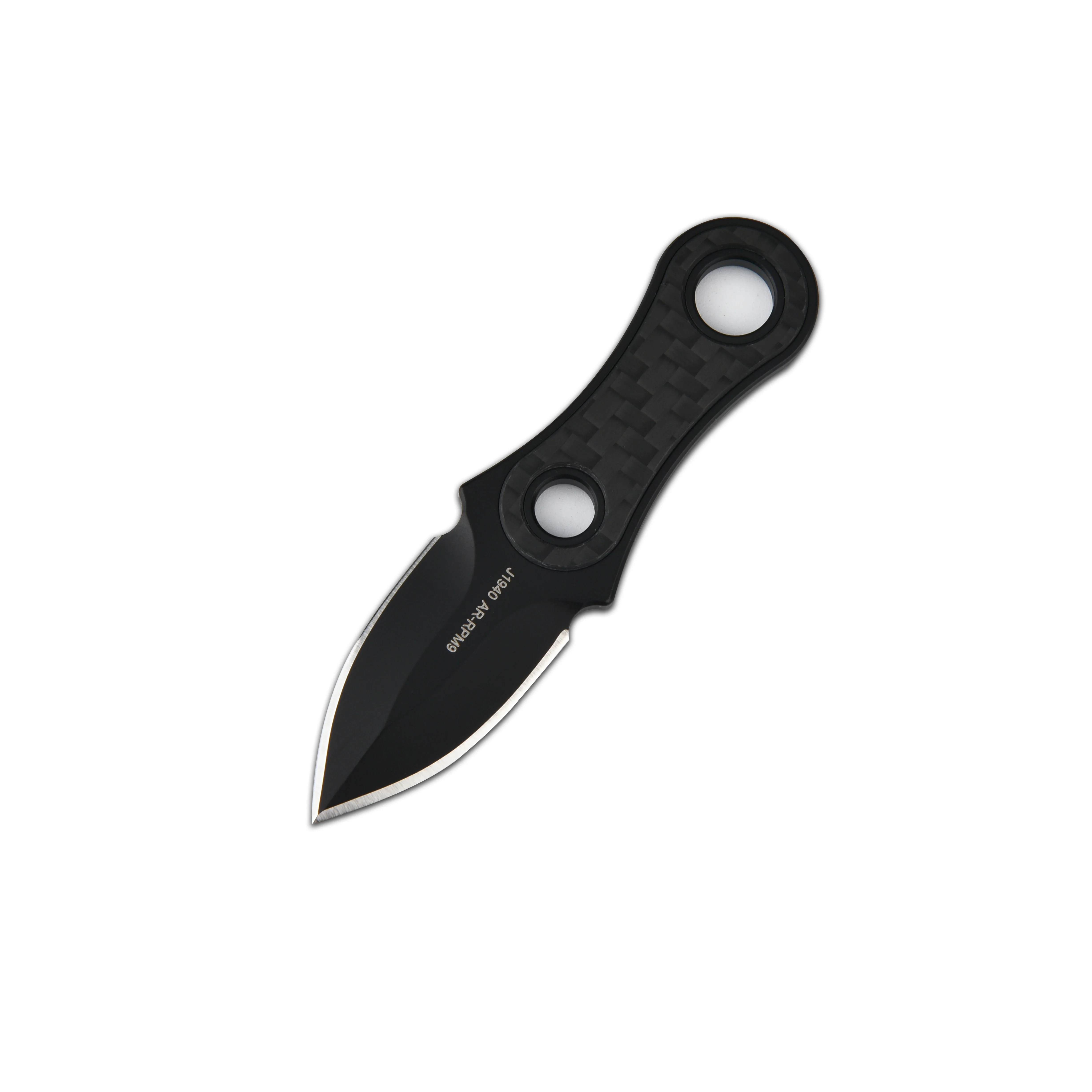 CJRB Knap J1940 AR-RPM9 Steel Blade Carbon fiber Handle Fixed Blade Knives - Carbon Fiber Handle + Black PVD Blade (J1940-BCF) - Image 3