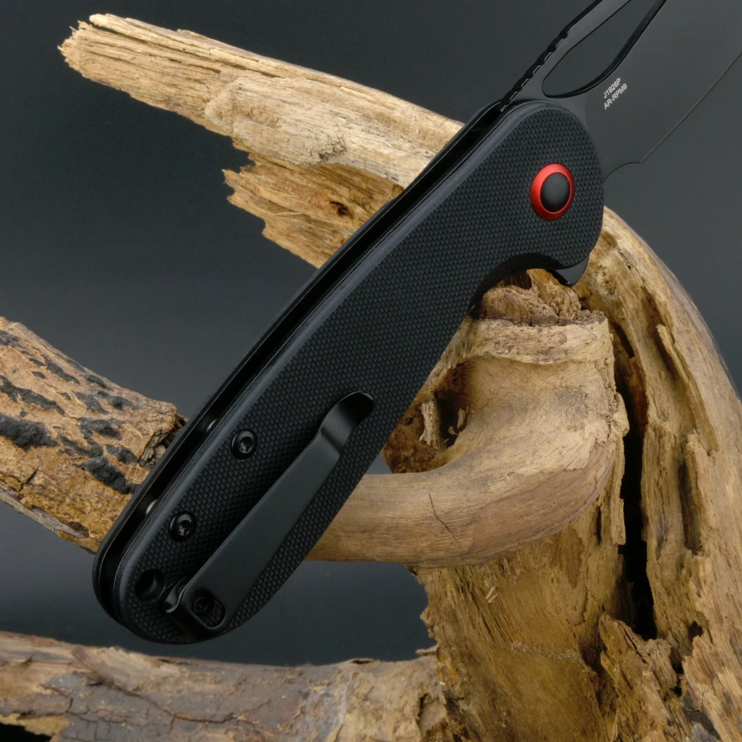 CJRB Lago J1926 AR-RPM9 Steel G10 Handle Folding Knives - Black PVD Blade Black G10 Handle (J1926-DE) - Image 4