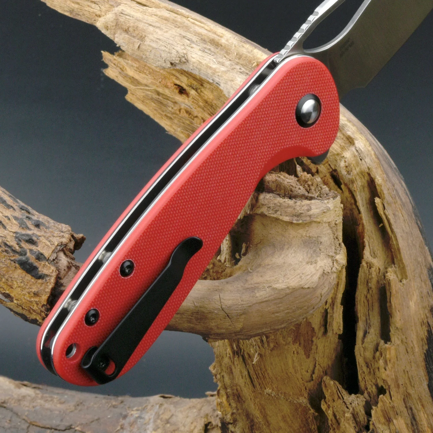 CJRB Lago J1926 AR-RPM9 Steel G10 Handle Folding Knives - Sand Polish Blade Red G10 Handle (J1926-RE) - Image 5