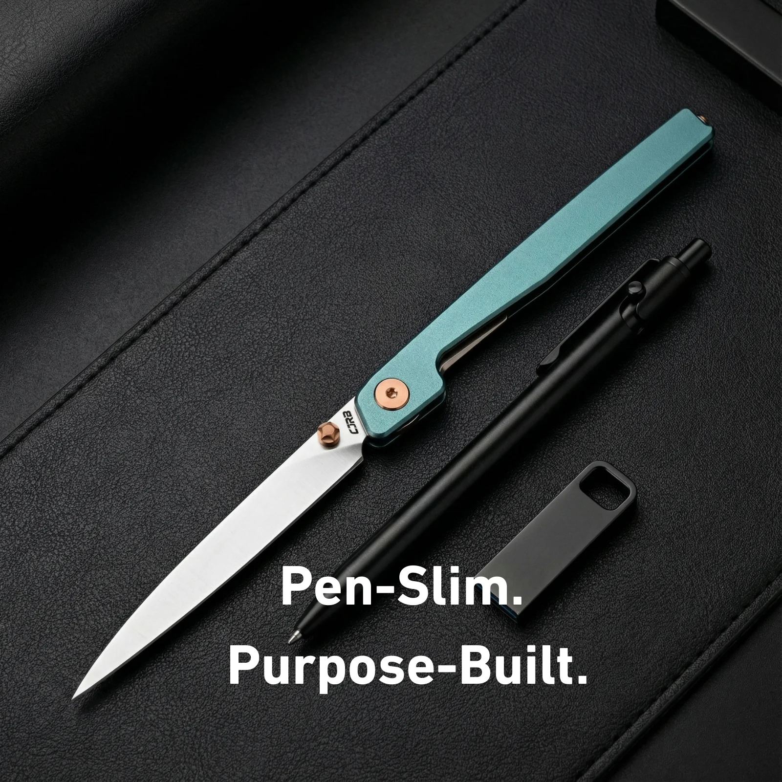 CJRB Lanky Thumb Stud & Liner Lock Knife Blue Aluminum Handle (3.58'' AR-RPM9 Sand Polish Blade) J1965-BU - Image 4