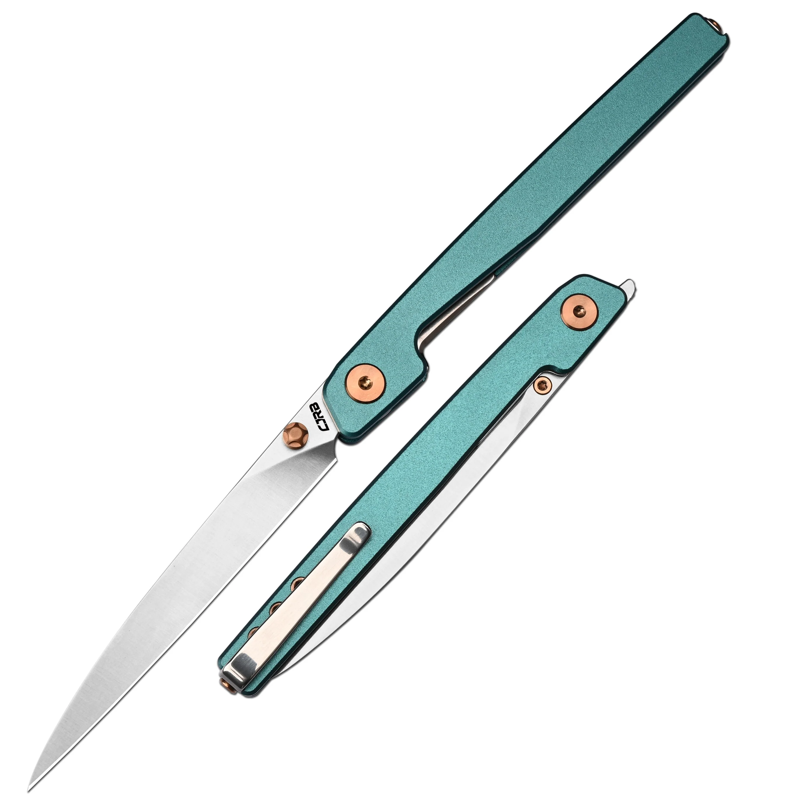 CJRB Lanky Thumb Stud & Liner Lock Knife Blue Aluminum Handle (3.58'' AR-RPM9 Sand Polish Blade) J1965-BU - Image 9