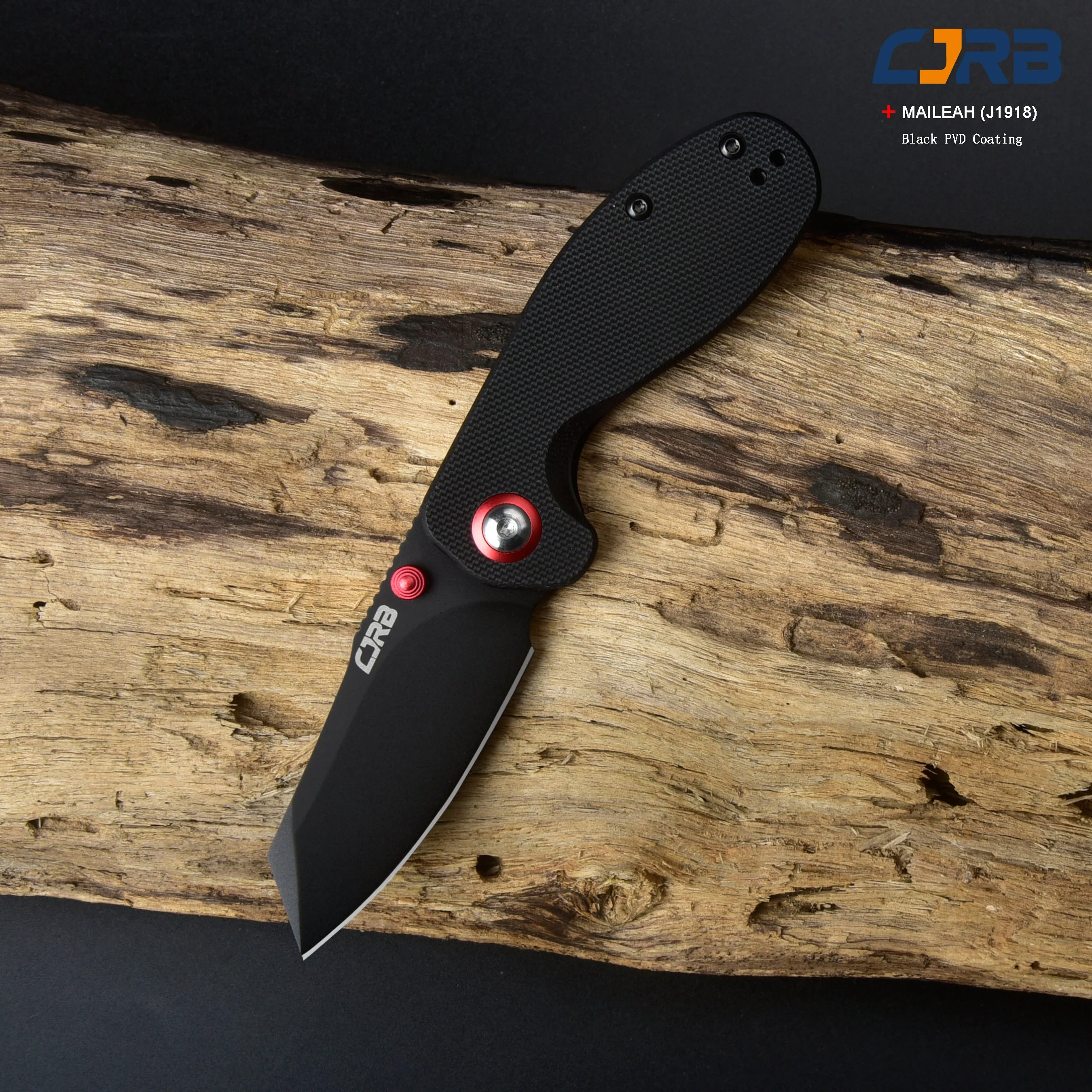 CJRB Maileah J1918 AR-RPM9 Steel Black Pvd Blade G10 Handle Folding Knives - Image 9