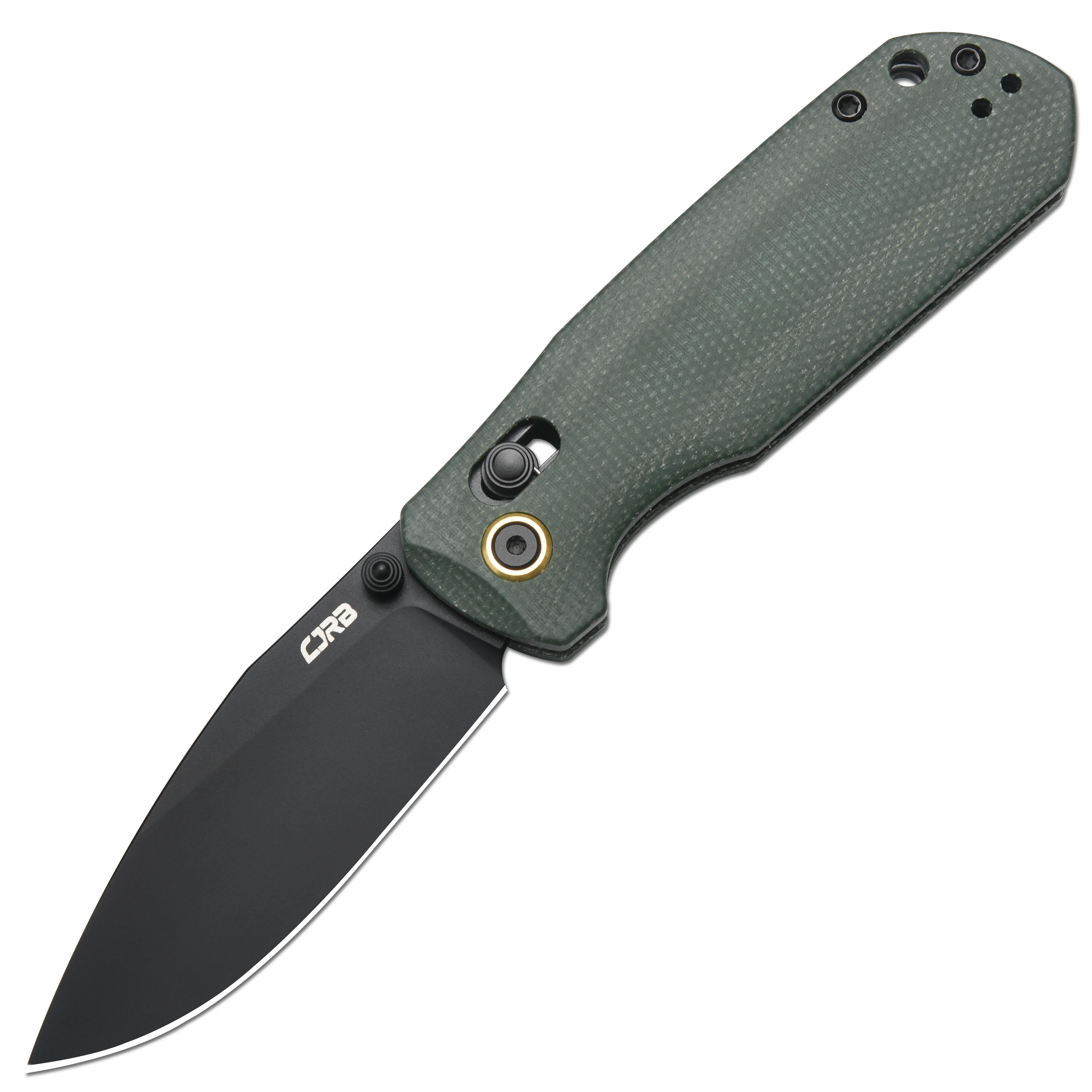 CJRB Maximal J1954 AR-RPM9 Blade Micarta Handle Folding Knives- Black PVD Blade (J1954-BMGN)