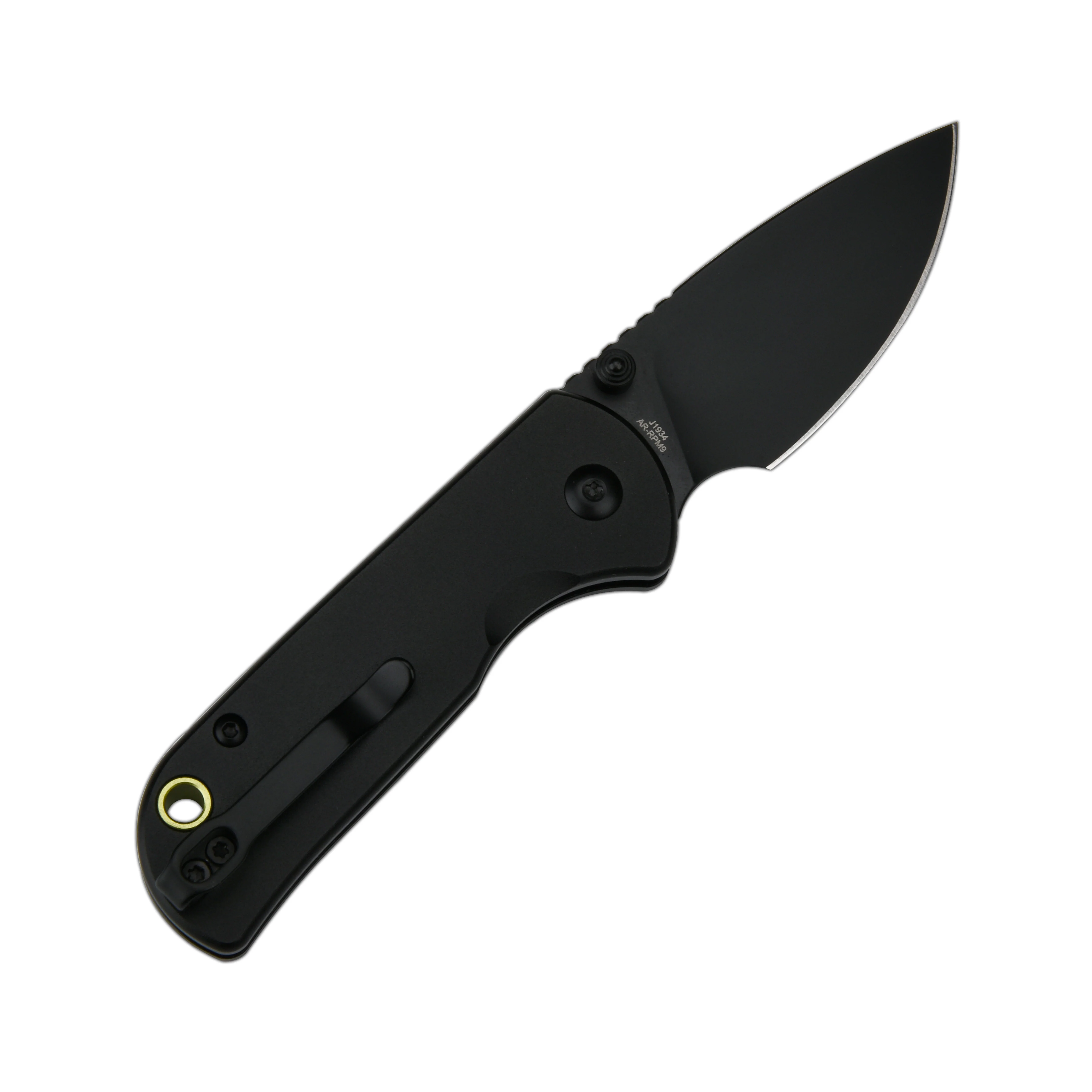 CJRB Mica J1934 AR-RPM9 Steel Blade Aluminium Handle Folding Knives - Black PVD / Black (J1934-BBK) - Image 4
