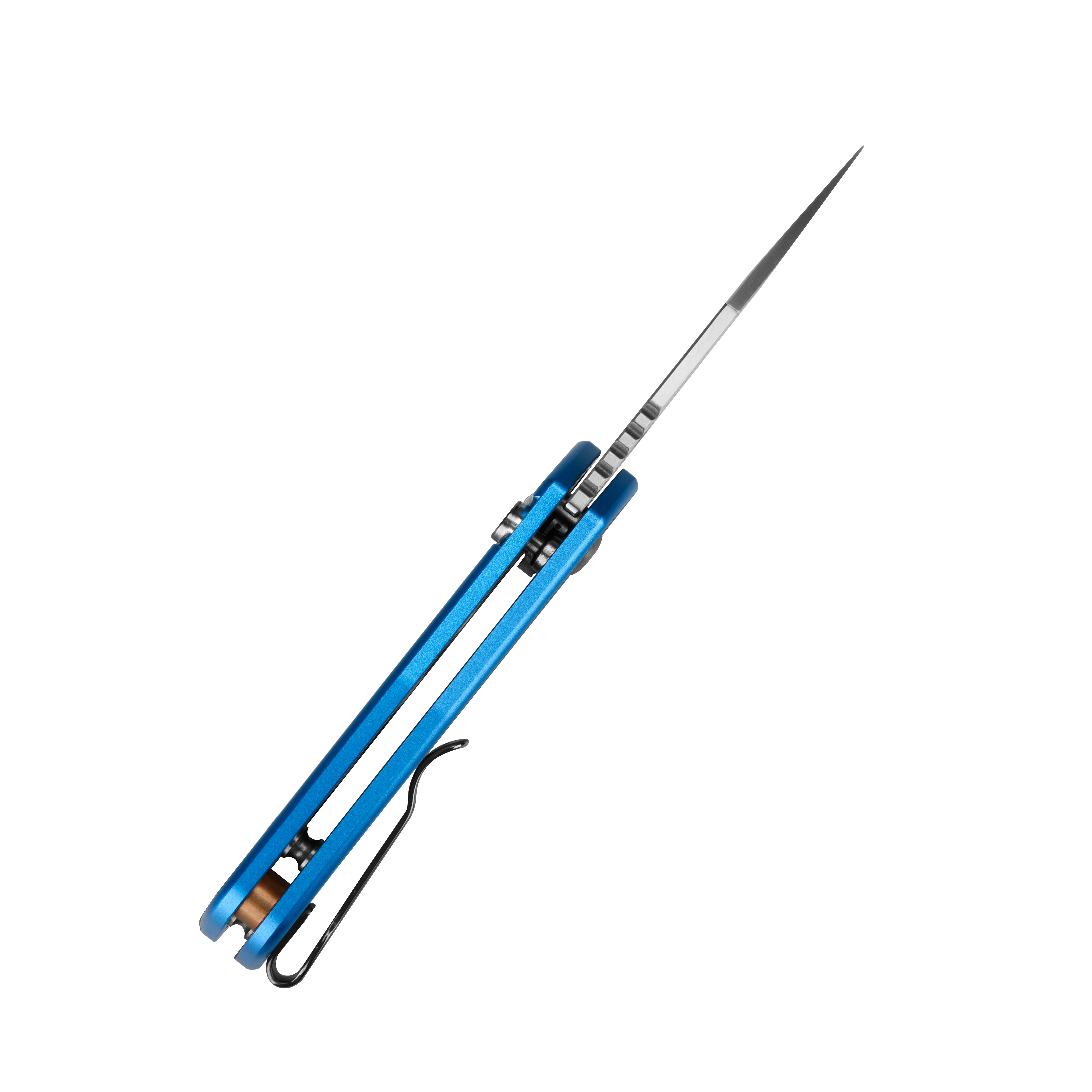Cjrb Mini Pyrite J1933 AR-RPM9 Steel Blade Aluminium Handle Folding Knives - Sand Polish / Blue (J1933-BU) - Image 4