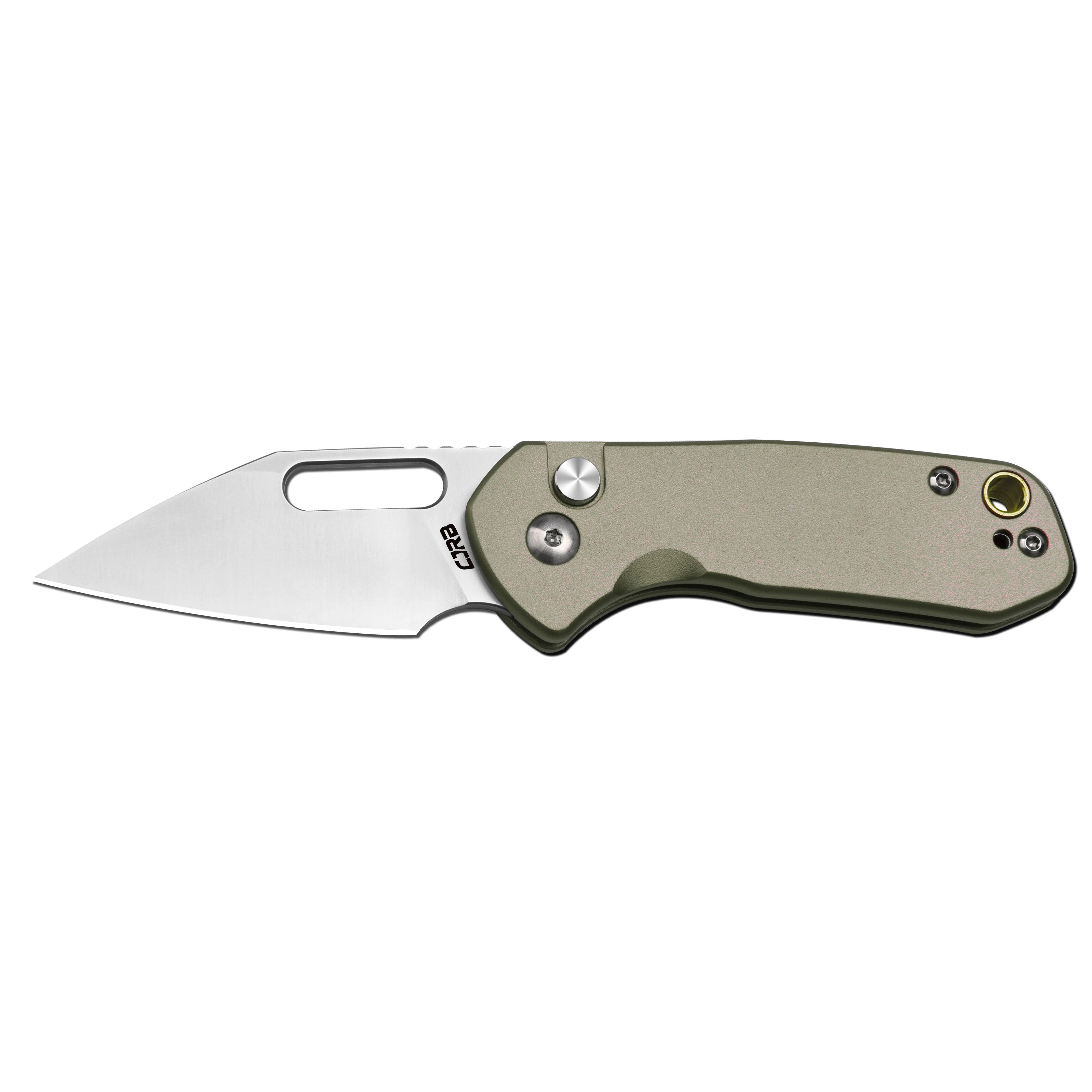 Cjrb Mini Pyrite J1933 AR-RPM9 Steel Blade Aluminium Handle Folding Knives - Sand Polish / Green (J1933-GN) - Image 3
