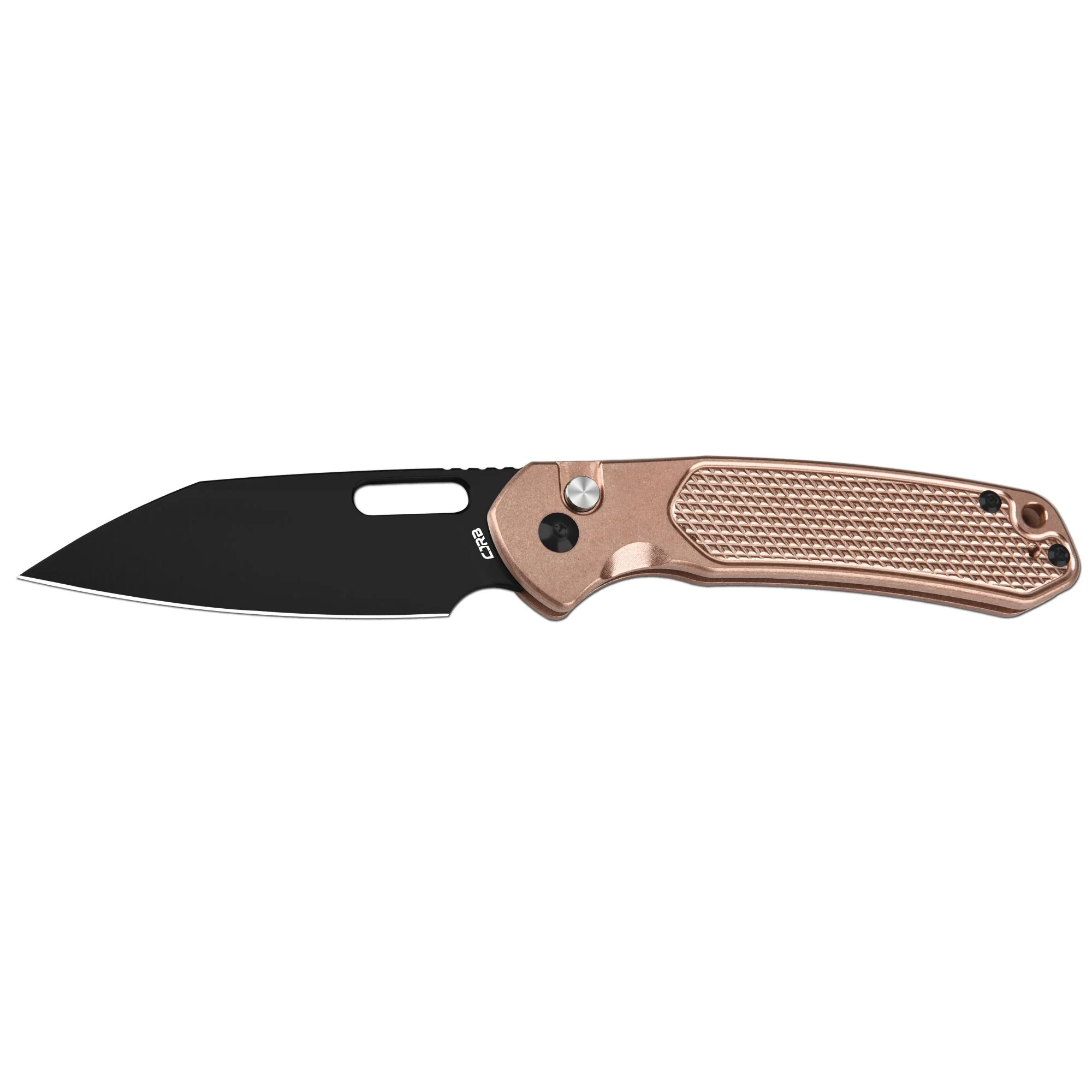 CJRB Pyrite-Alt Wharncliffe J1925A CPM 20CV Blade Copper Handle Folding Knives - Black PVD (J1925AT-BBR) - Image 5
