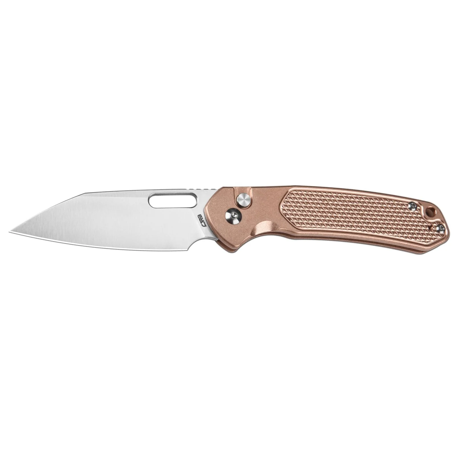 CJRB Pyrite-Alt Wharncliffe J1925A CPM 20CV Blade Copper Handle Folding Knives - Sand Polish (J1925AT-BR) - Image 5