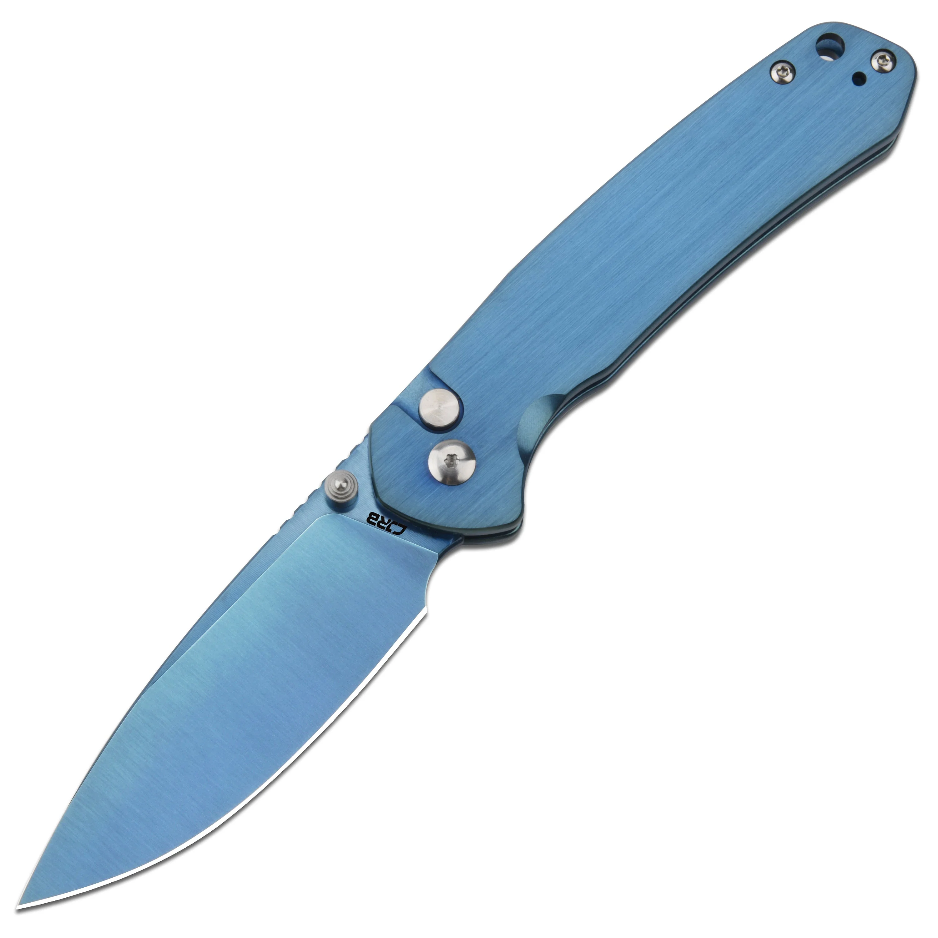 CJRB Pyrite J1925 AR-RPM9 Steel Blade Steel Handle Folding Knives Blue - Image 11