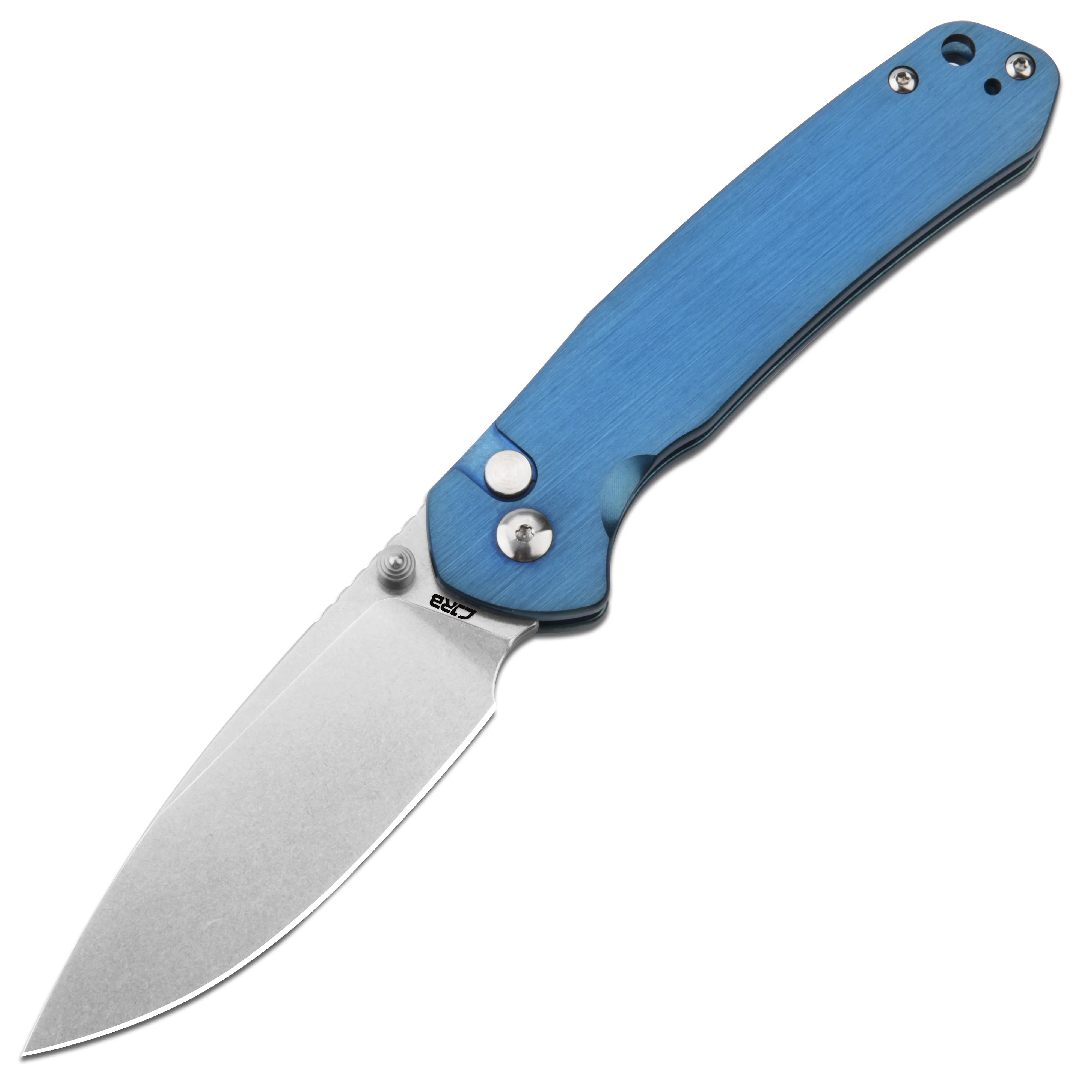 CJRB Pyrite J1925 AR-RPM9 Steel Blade Steel Handle Folding Knives Blue - Image 6