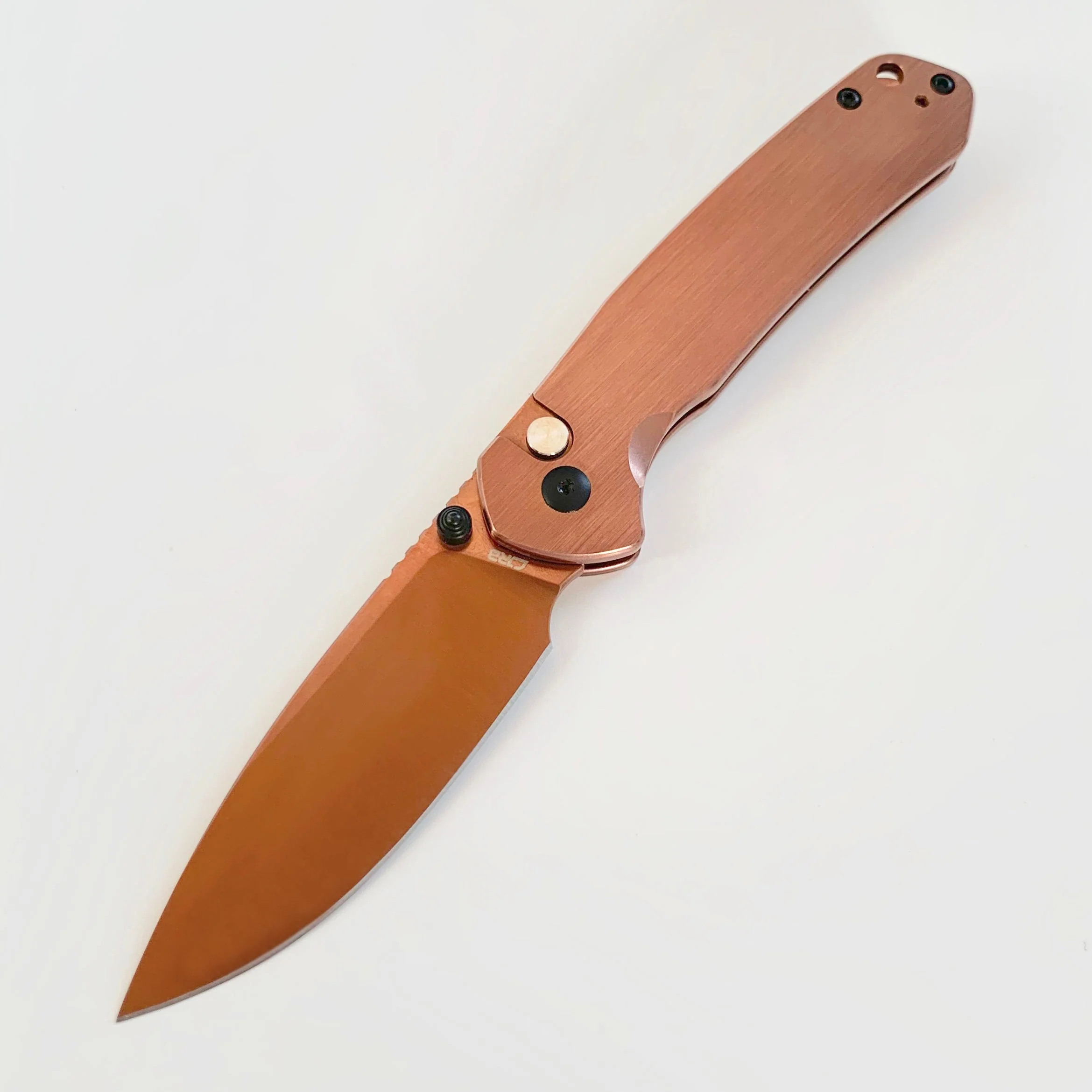 CJRB Pyrite J1925 AR-RPM9 Steel Blade Steel Handle Folding Knives Copper Colored - Image 11