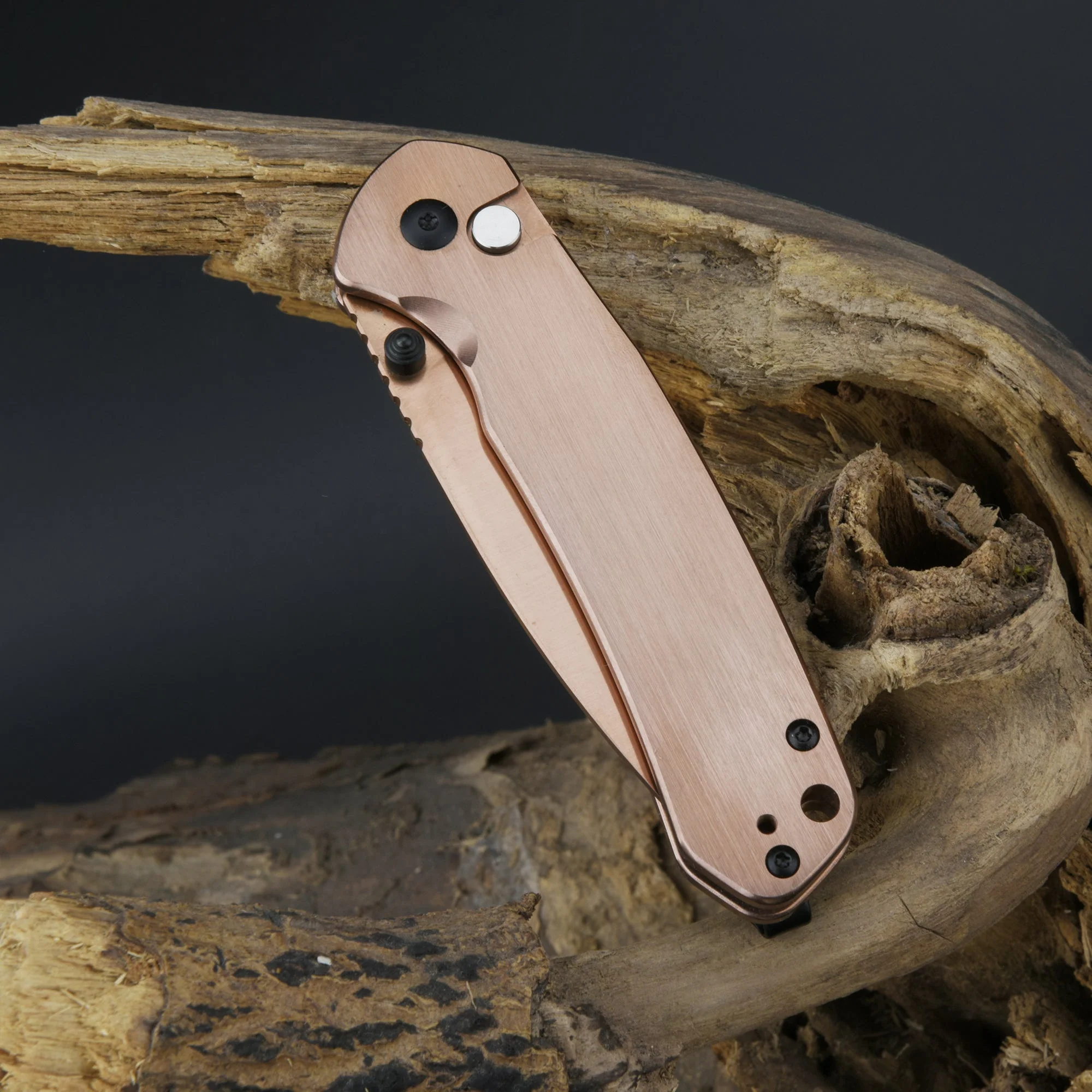 CJRB Pyrite J1925 AR-RPM9 Steel Blade Steel Handle Folding Knives Copper Colored - Image 13
